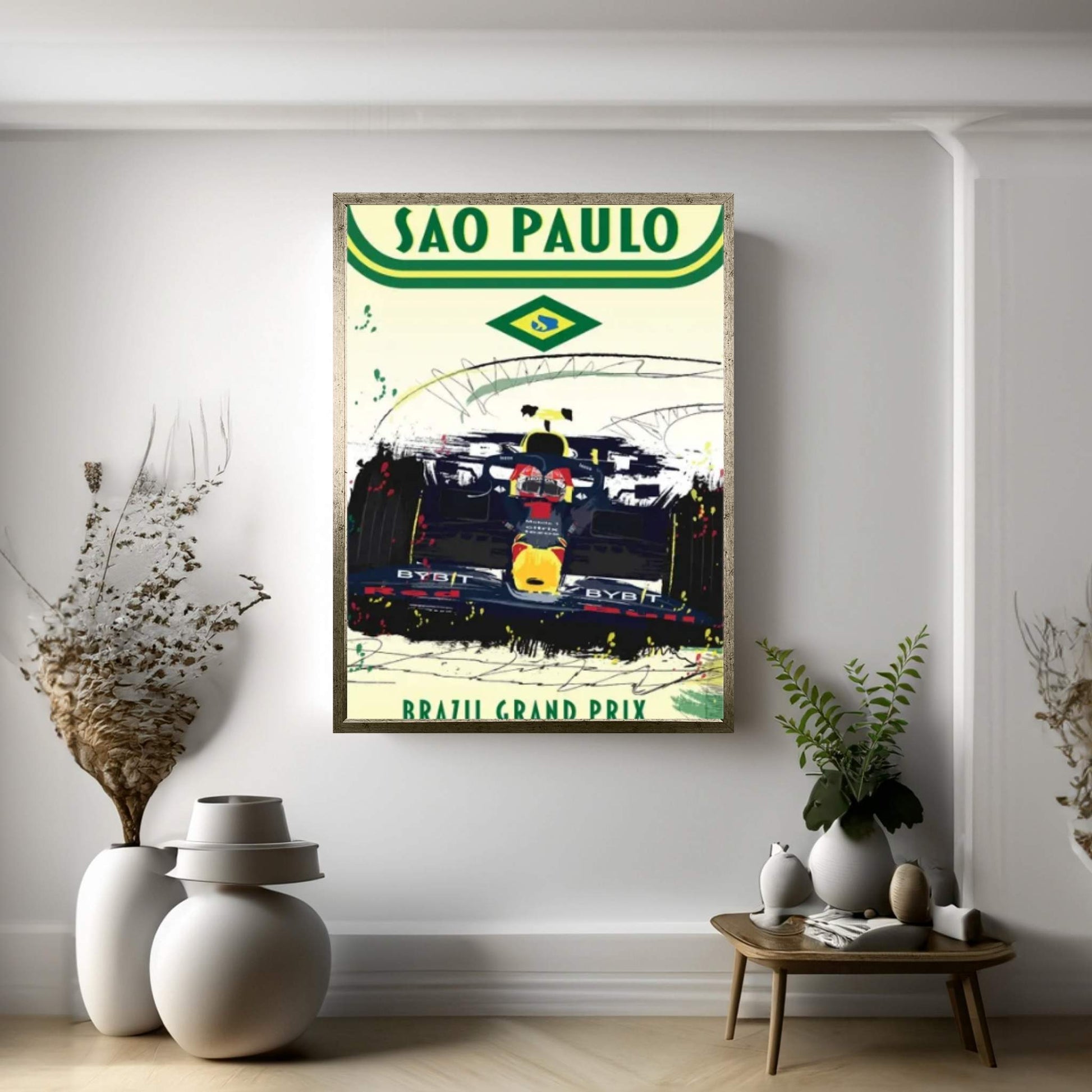 Max Verstappen, San Paulo Grand Prix, Brazil Grand Prix F1 Poster Canvas Wall Art - Y Canvas