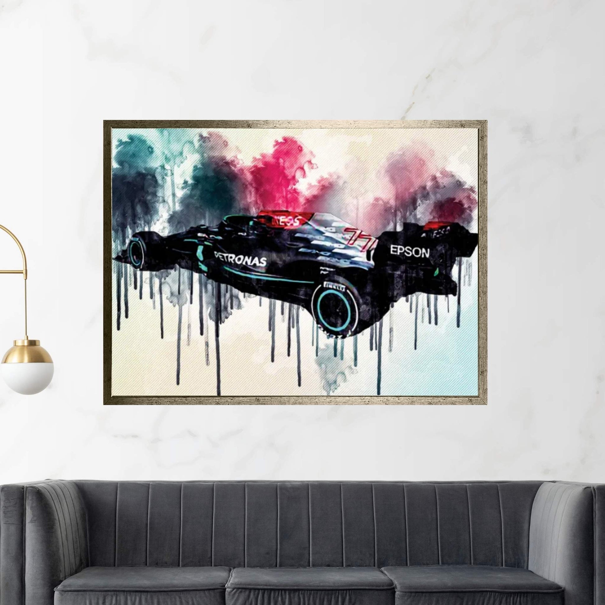 Mercedes-Amg F1 W12 E Performance 2021 Rear View Exterior F1 2021 Race Cars Formula 1 Canvas Wall Art - Y Canvas