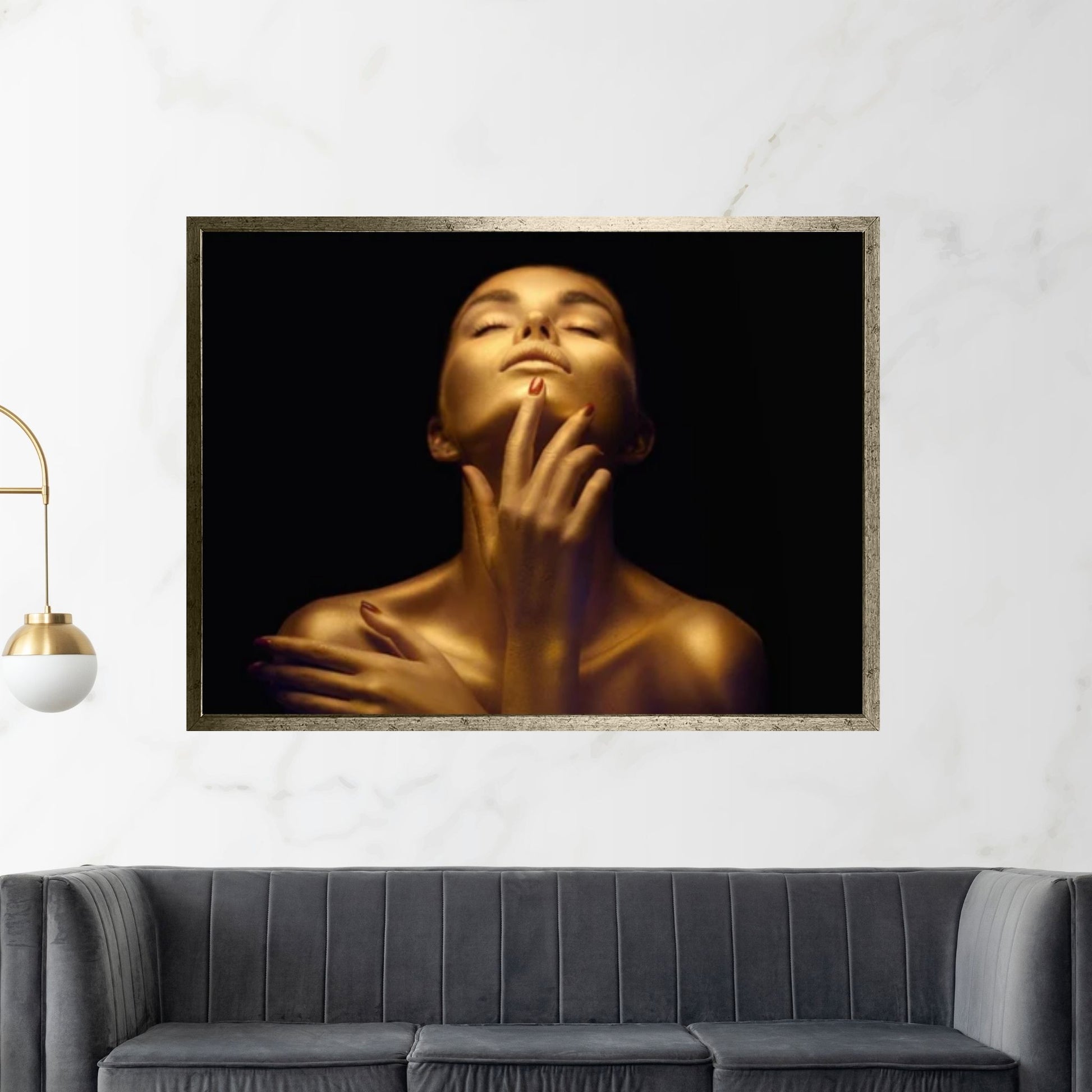 Black Woman Gold Lips, Purple Lips Woman, Black Woman Wall Art, African Woman Canvas - Y Canvas
