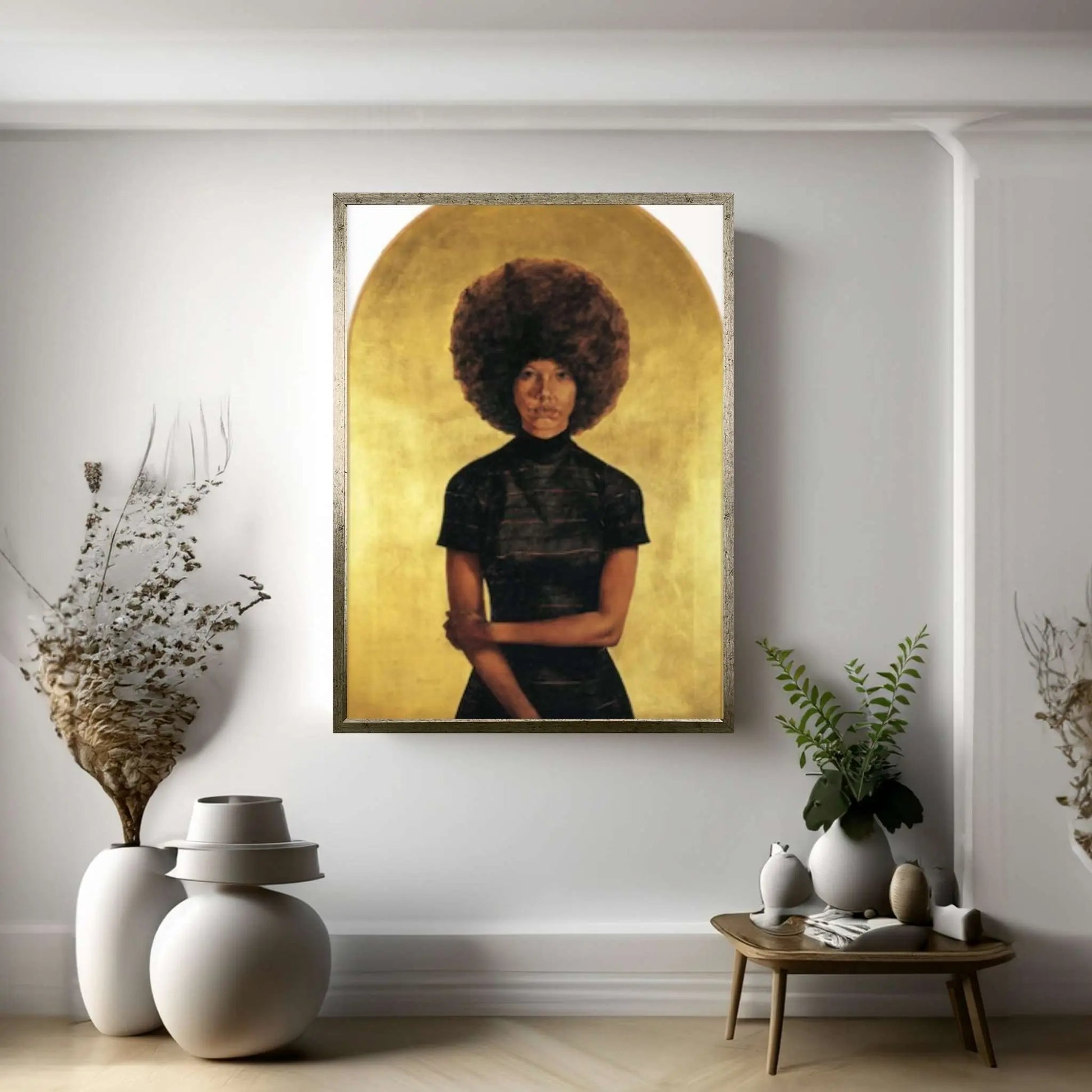Lady Mama (1969) Mid Century Modern Art Canvas Wall Art Poster Print - Barkley L. Hendricks Painting Reproduction Print - Y Canvas