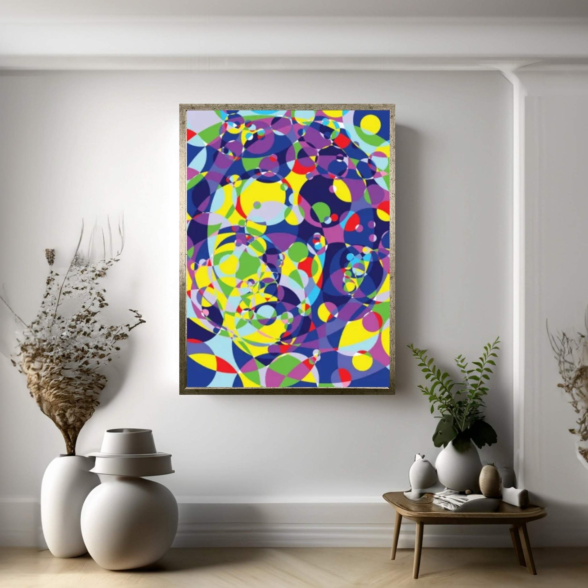 Ayrton Colored Circles Canvas Wall Art - Y Canvas