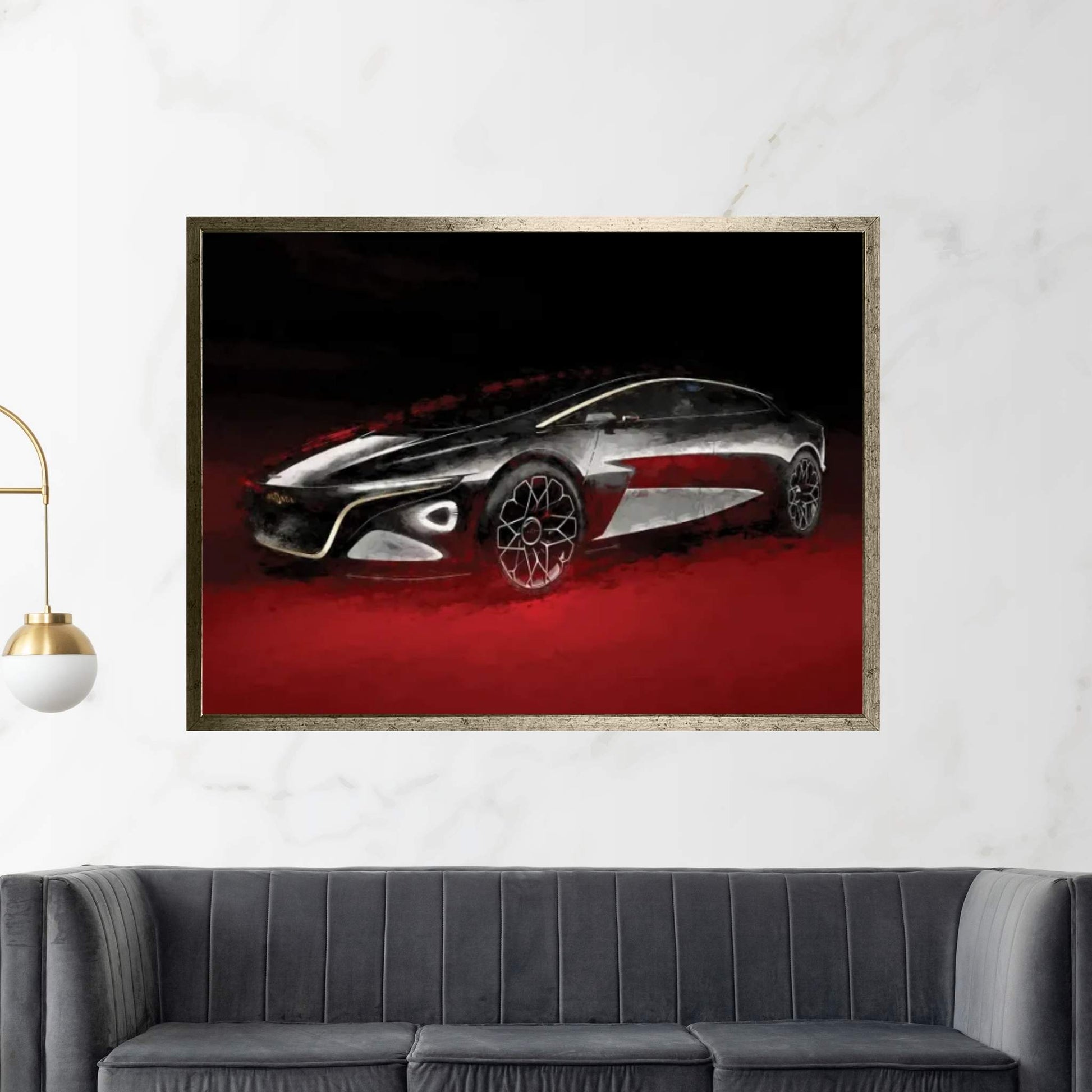 Aston Martin Concept Watercolor Canvas Wall Art - Y Canvas