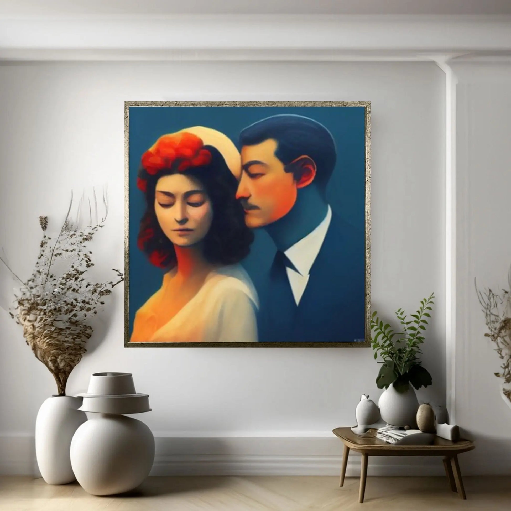 Rene Magritte Canvas Wall Art Poster, The Lovers Canvas, Rene Magritte the lovers Canvas - Y Canvas