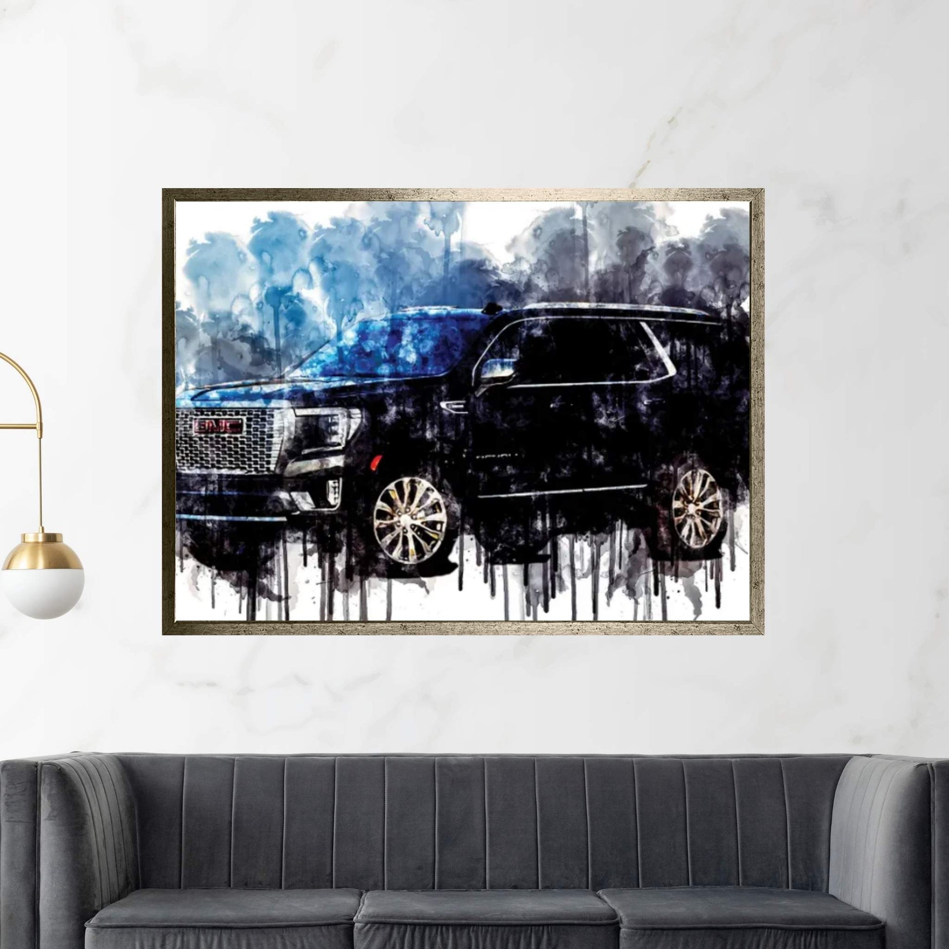 Car 2021 GMC Yukon Denali Duramax Canvas Wall Art - Y Canvas