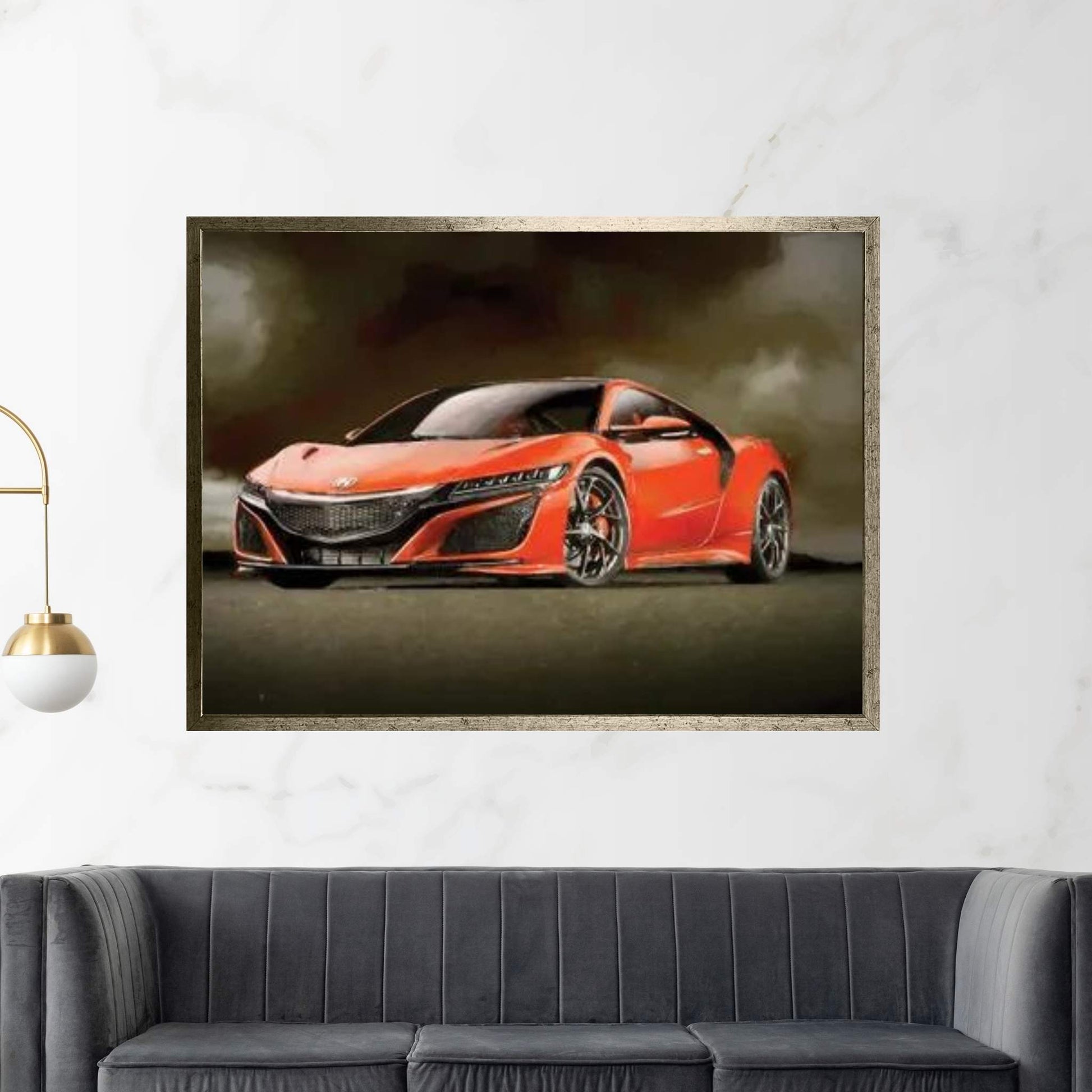 Honda NSX In Watercolor Canvas Wall Art - Y Canvas