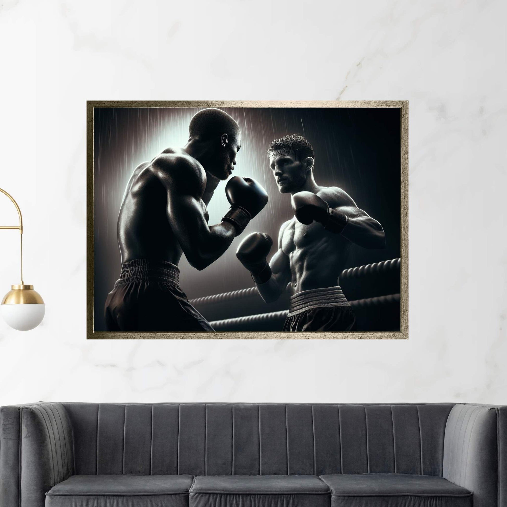 Black African Boxer, Fist and Victory, Boxing Canvas Wall Art - Y Canvas