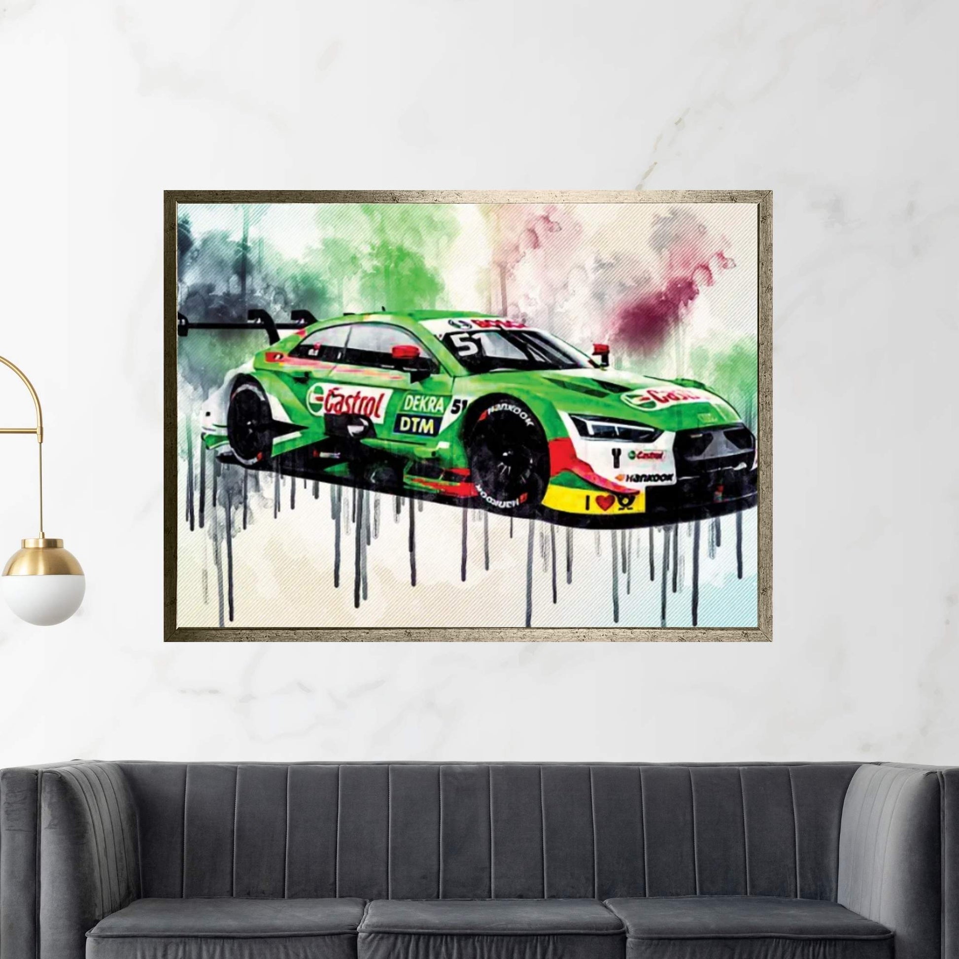 Audi RS5 DTM 2019 Audi Sport Team Abt Sportsline Nico Muller Racing Car Canvas Wall Art - Y Canvas