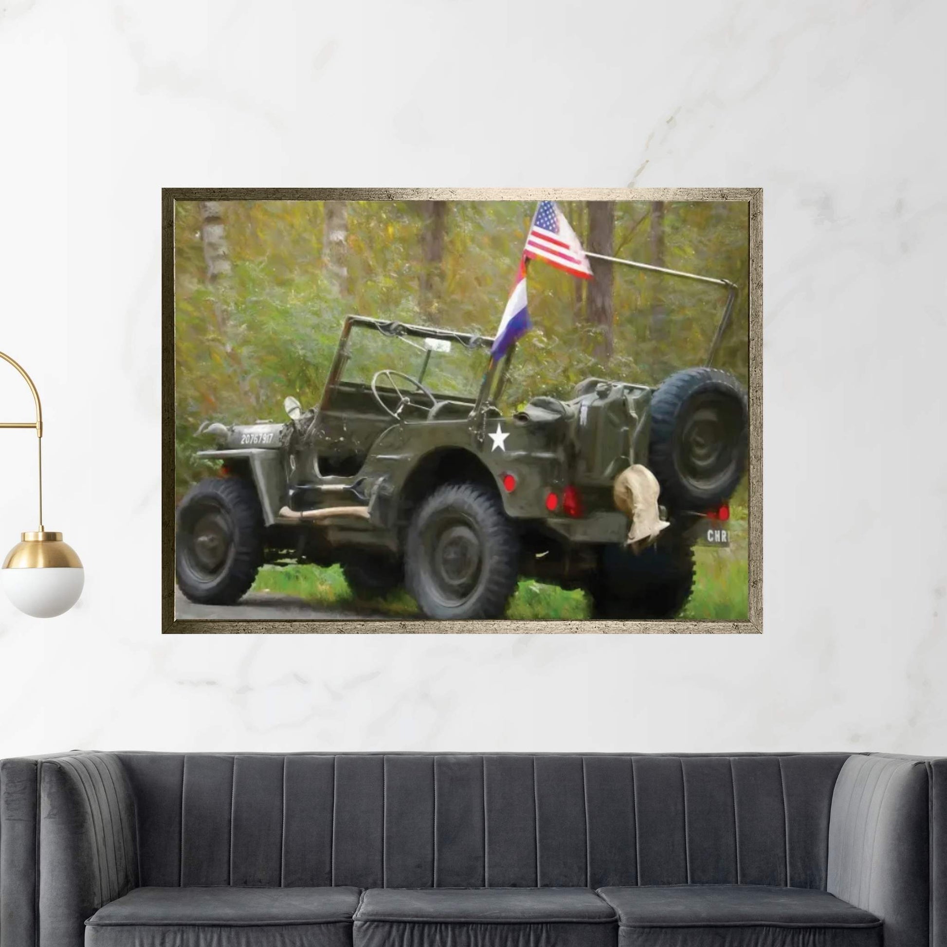 Jeep Willys In Watercolor Canvas Wall Art - Y Canvas