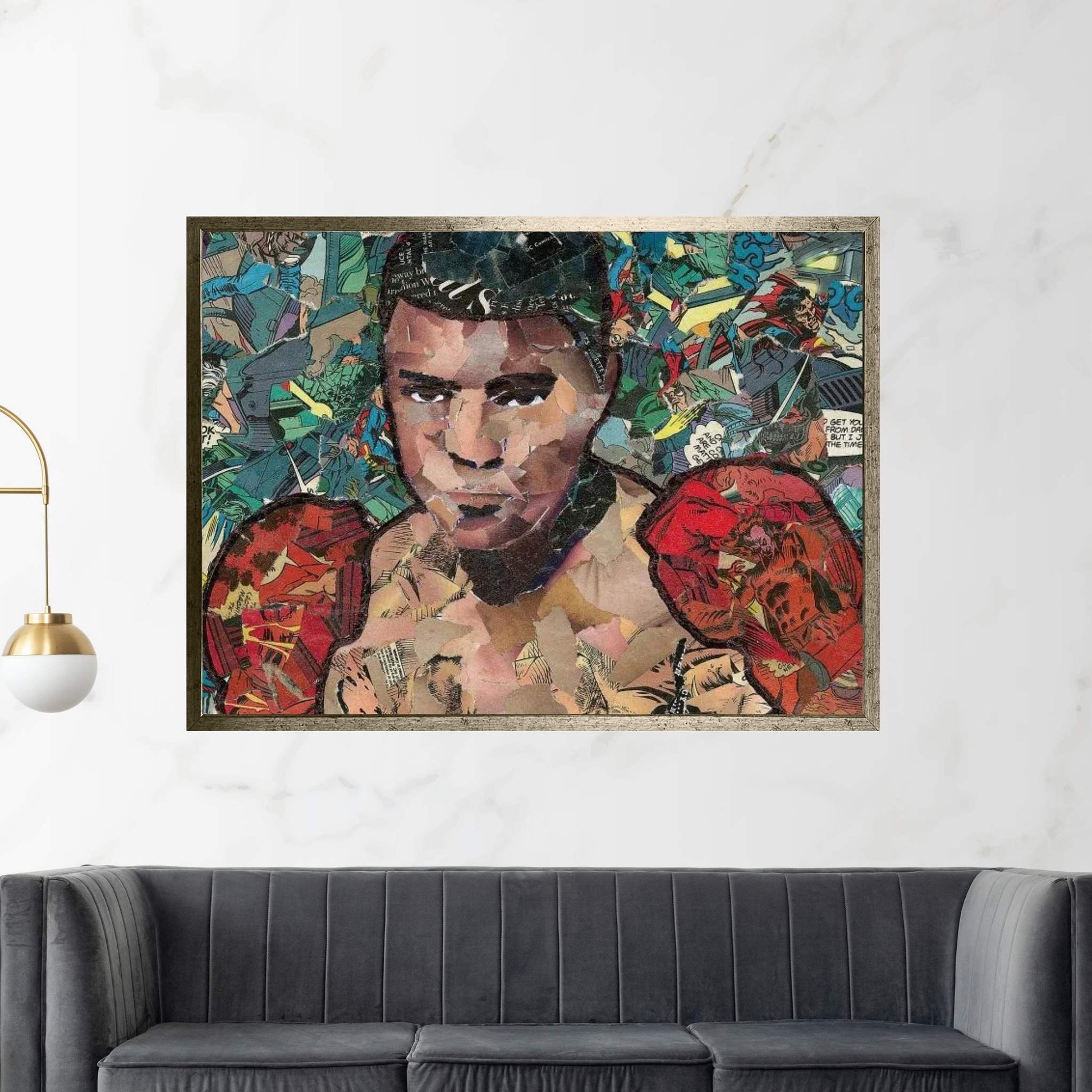 Ali Comic Collage Canvas Wall Art - Y Canvas