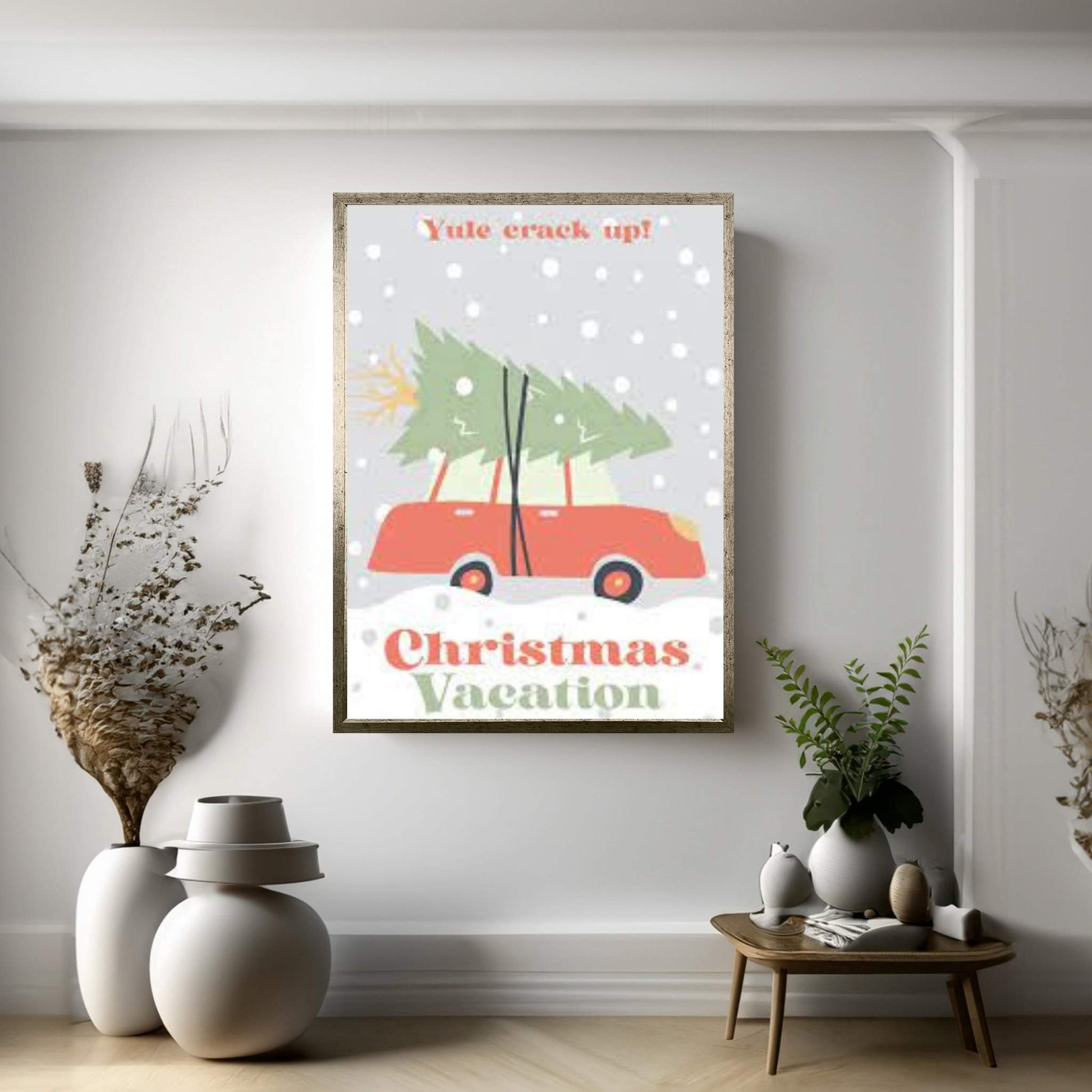 Christmas Vacation Minimalist Poster Canvas Wall Art - Y Canvas