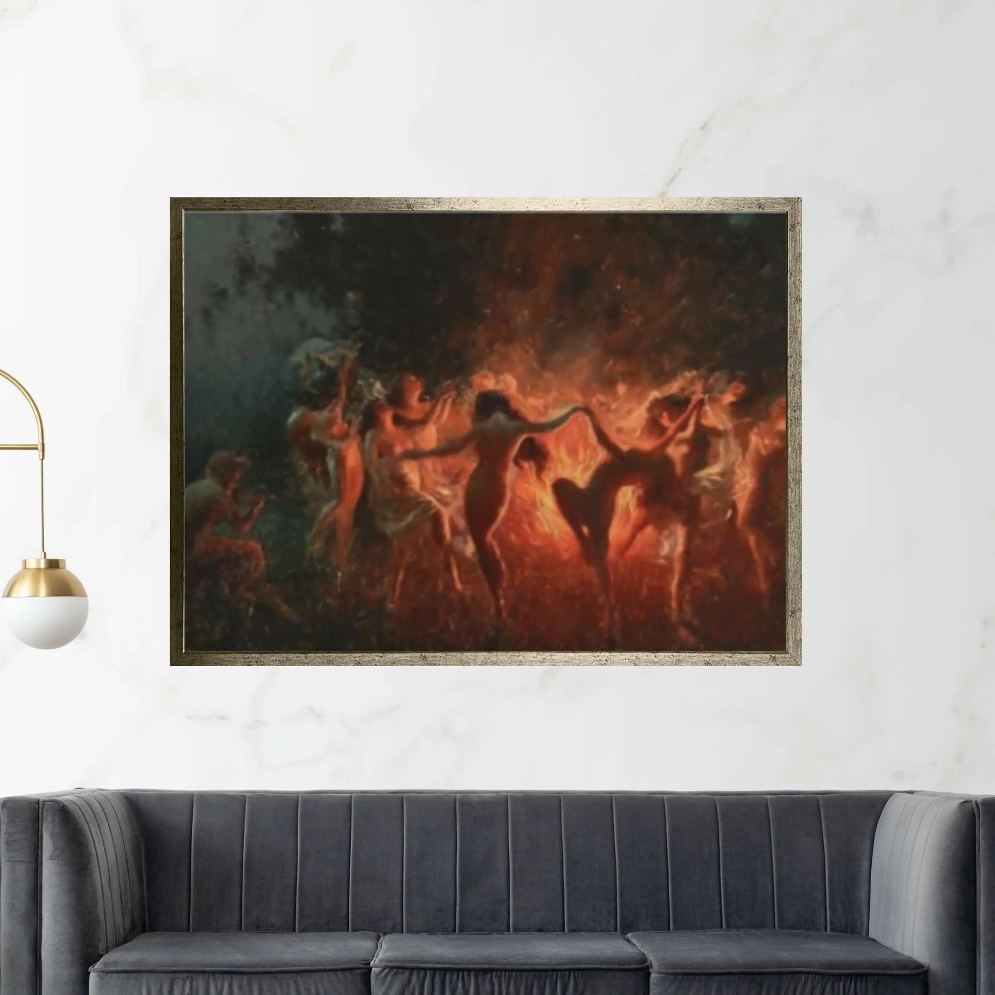 Joseph Tomanek /Large Size Painting, Witches Magic, Red Black,Original Large Art, Classic Art, Fire Dance (1889) Print On Canvas Or Paper - Y Canvas