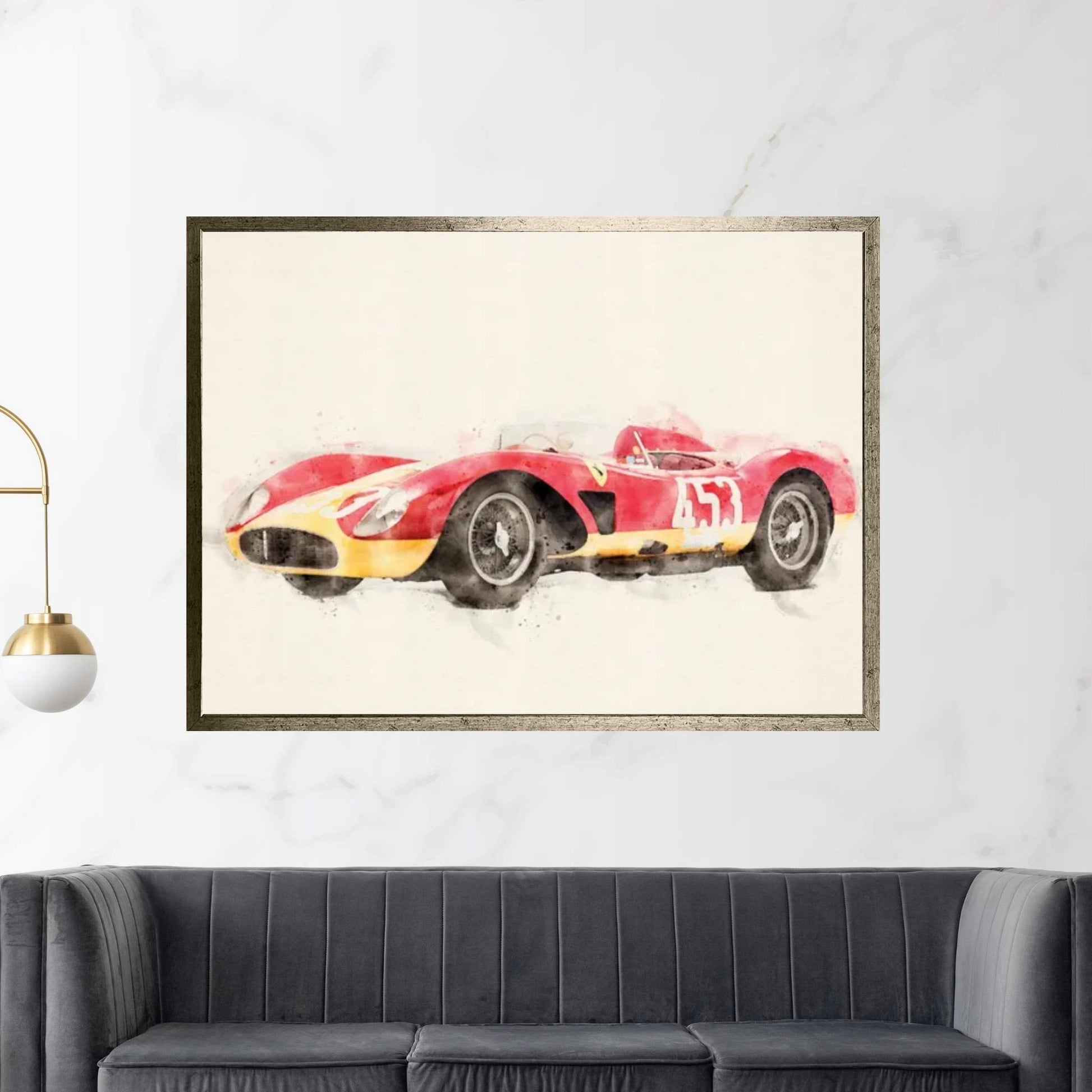 Ferrari Retro Tuning MCMLVII Canvas Wall Art - Y Canvas