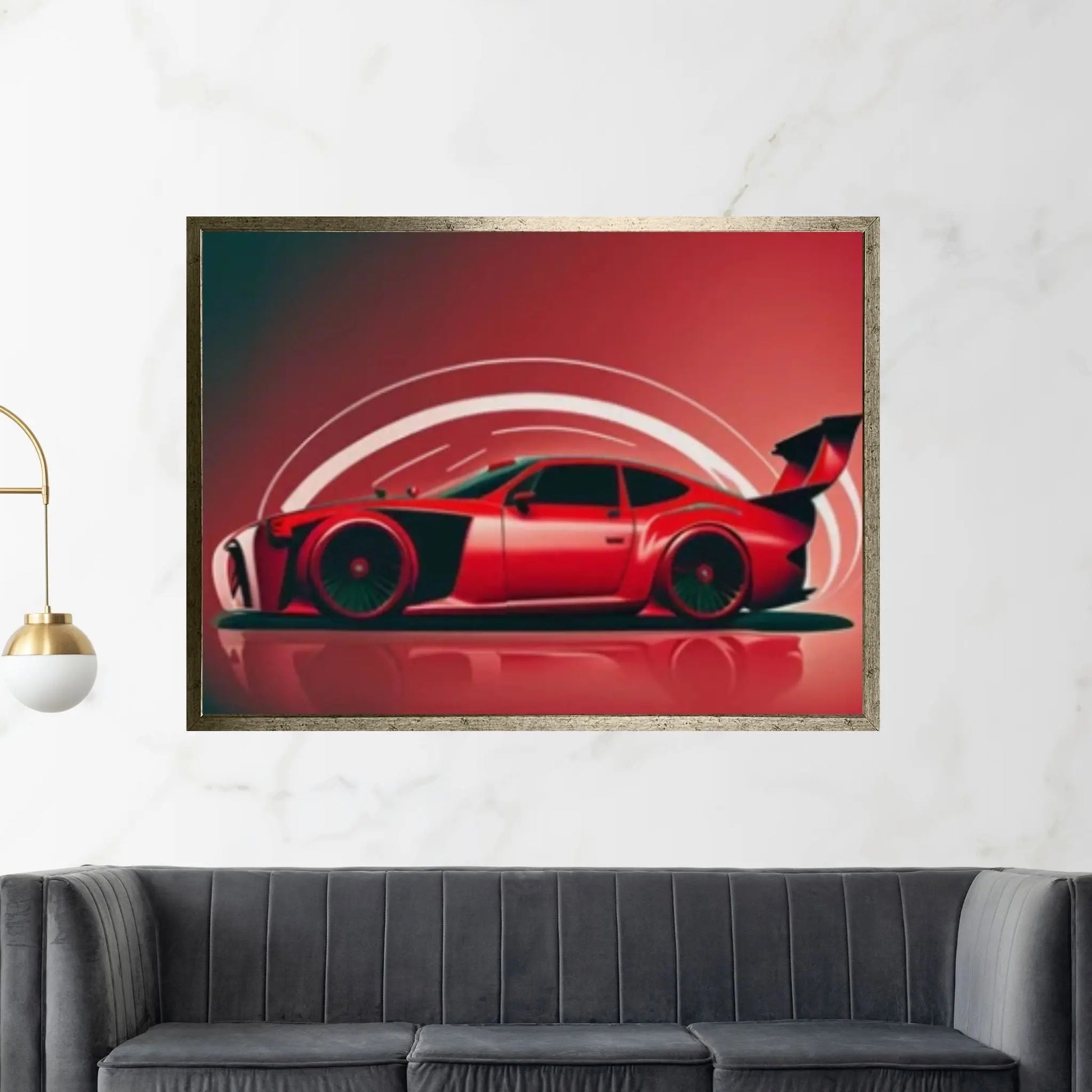 Red Sport Cars Canvas Wall Art Poster Print, Supercar Wall Art - Y Canvas