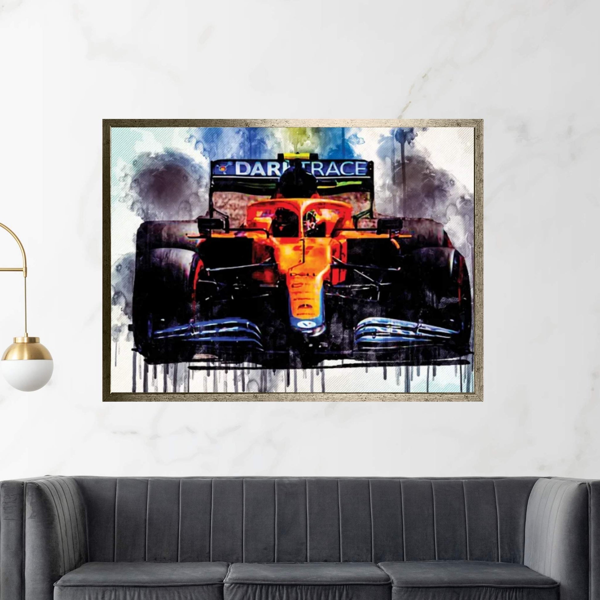 Lando Norris Raceway Mclaren Mcl35M On Track Formula 1 2021 F1 Cars Sportscars Canvas Wall Art - Y Canvas