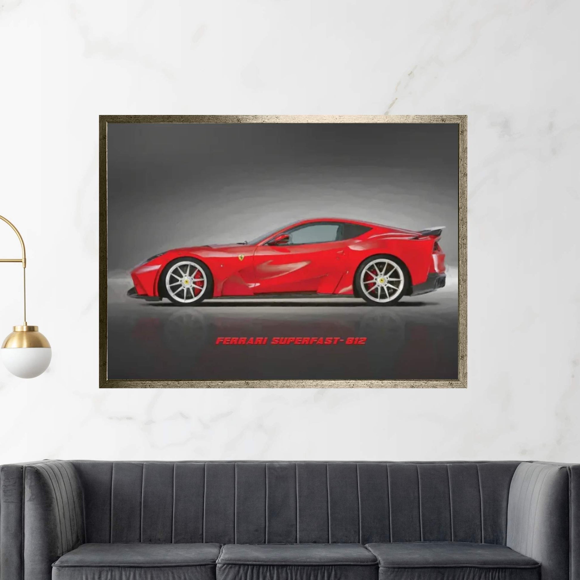 Ferrari Superfast 812 In Watercolor Canvas Wall Art - Y Canvas