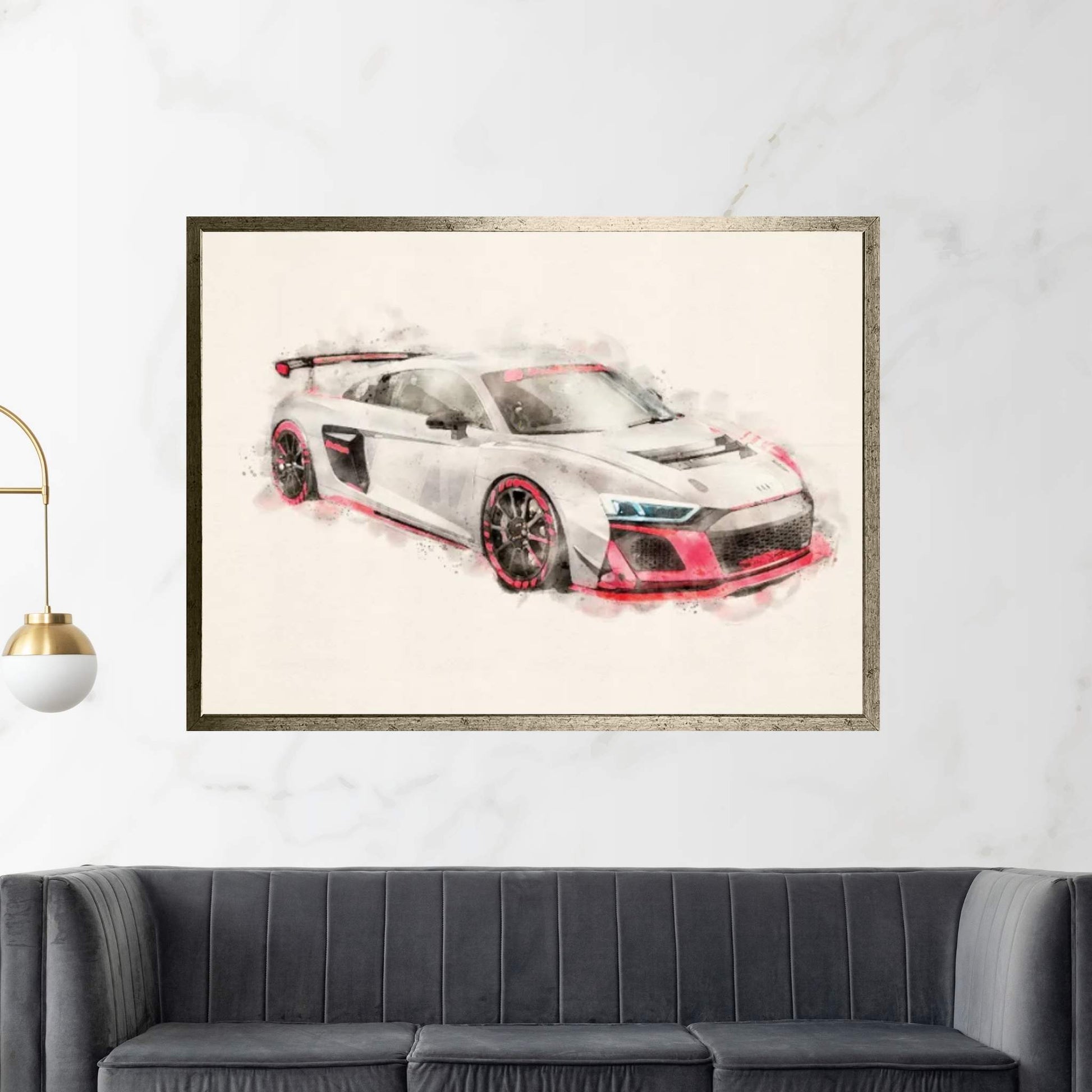 Audi Tuning R8 LMS GT4 Canvas Wall Art - Y Canvas