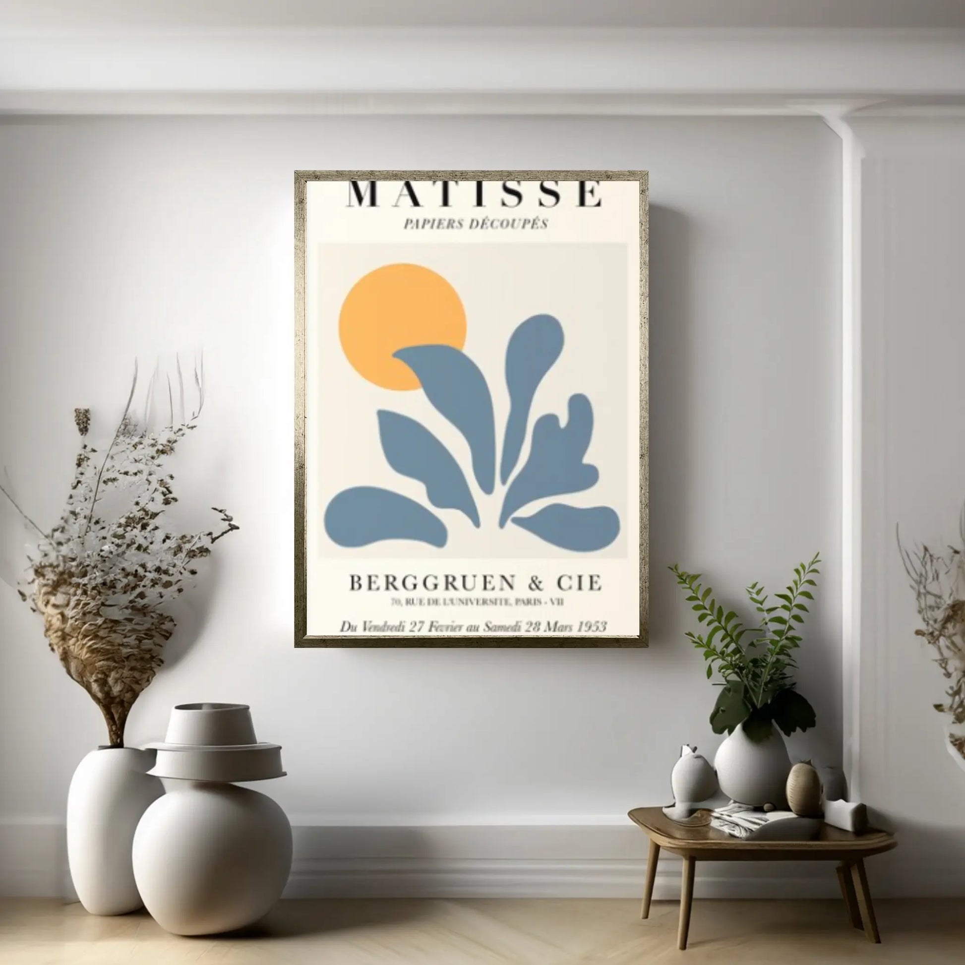 Henri Matisse Plant Canvas Wall Art Poster Dark Green Wall Art Museum Exhibition, Papiers Découpés Matisse Wall Print - Y Canvas