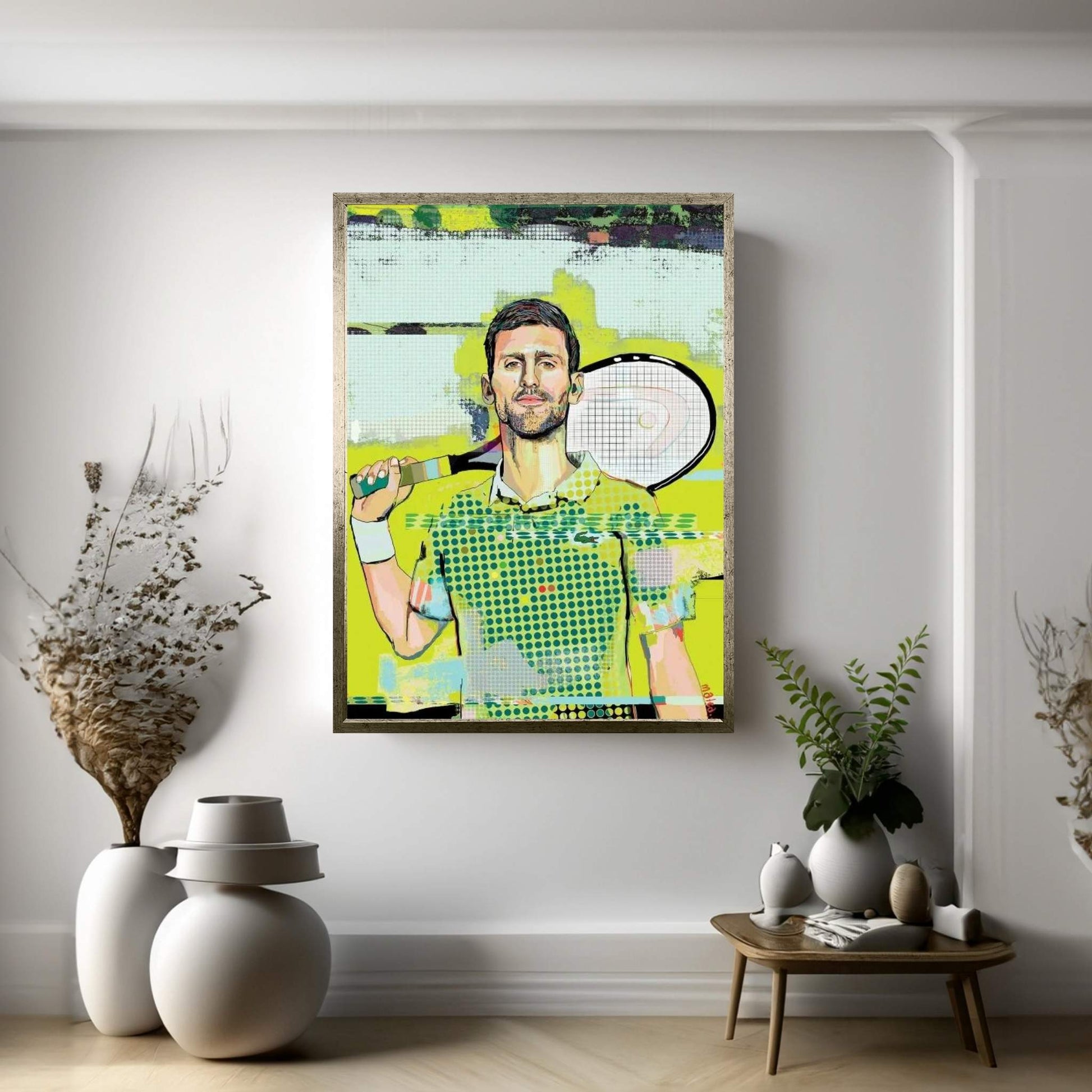 Novak Djokovic Canvas Wall Art - Y Canvas