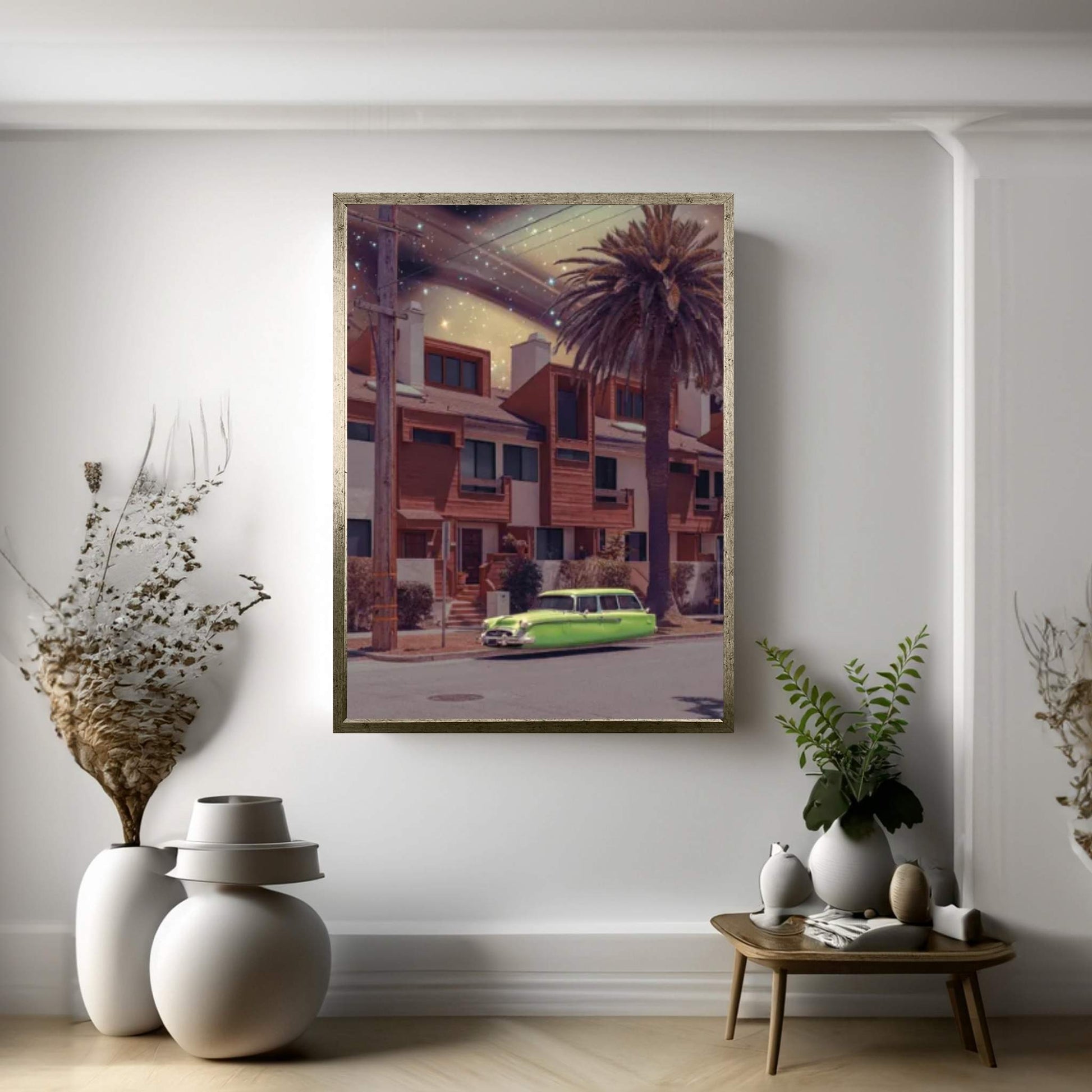 Space Village Canvas Wall Art - Y Canvas