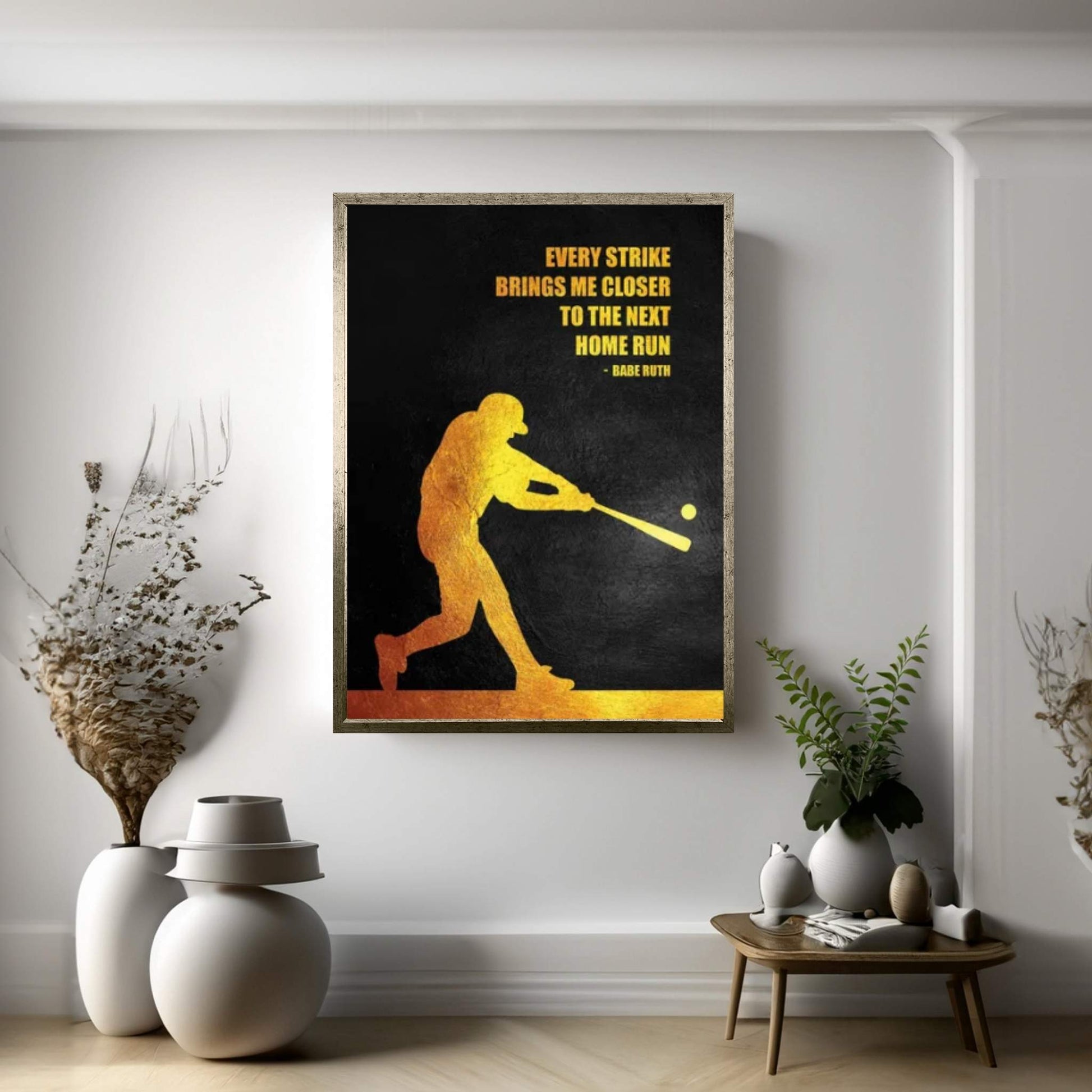 Babe Ruth - Home Run Canvas Wall Art - Y Canvas