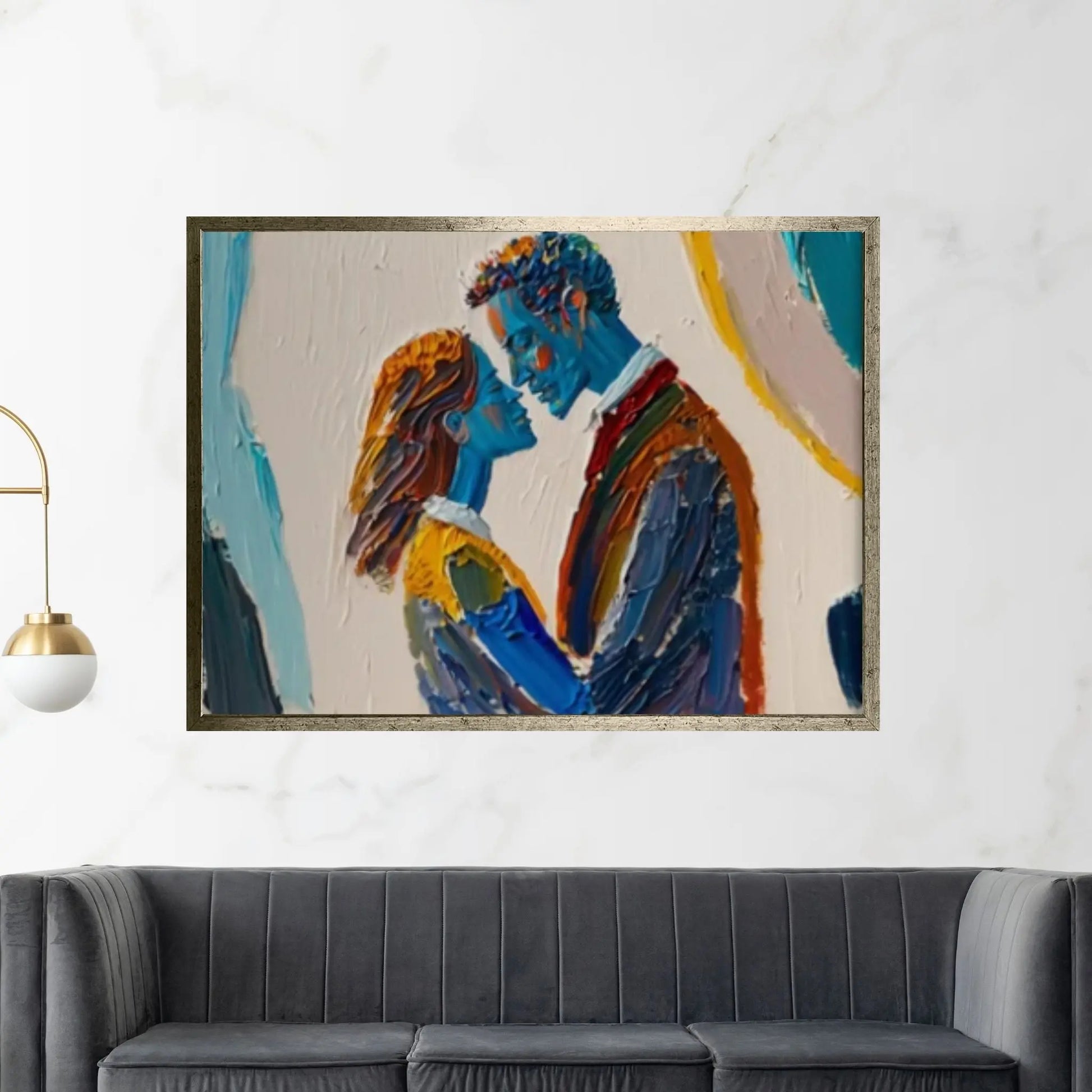 Love Canvas Decor, Hugging Couples, Love Wall Decor, Kissing Man and Woman Art - Y Canvas
