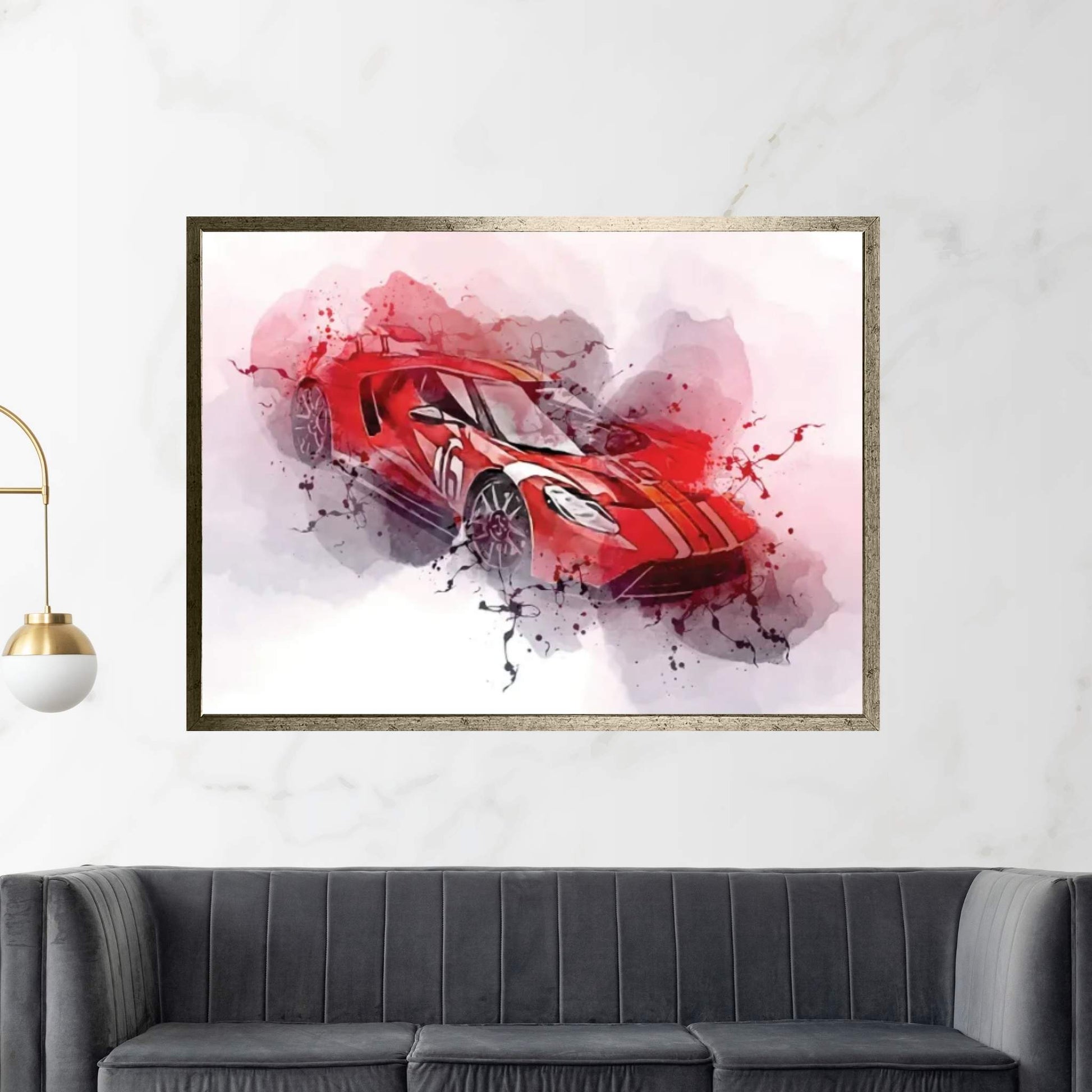 2022 Ford Gt Alan Mann Heritage Edition Exterior Red Canvas Wall Art - Y Canvas