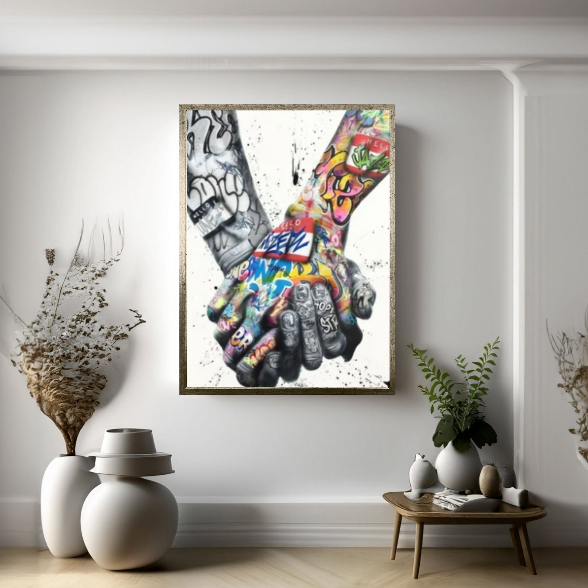 Abstract Red Blue Tree Oil Painting Reproduction, 3d Textured Flowers,Canvas Wall Art - Y Canvas