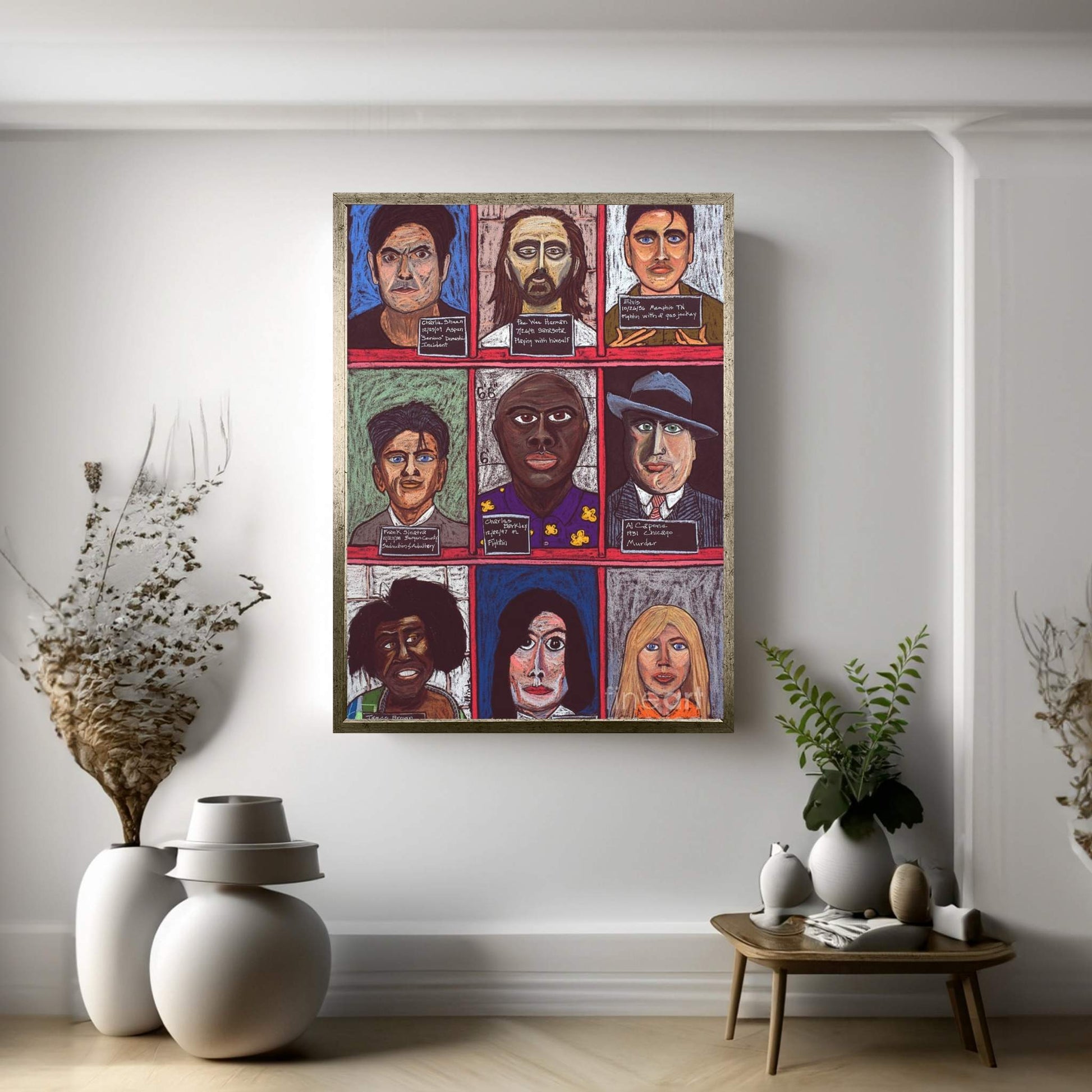 Infamous Mugshots II Canvas Wall Art - Y Canvas