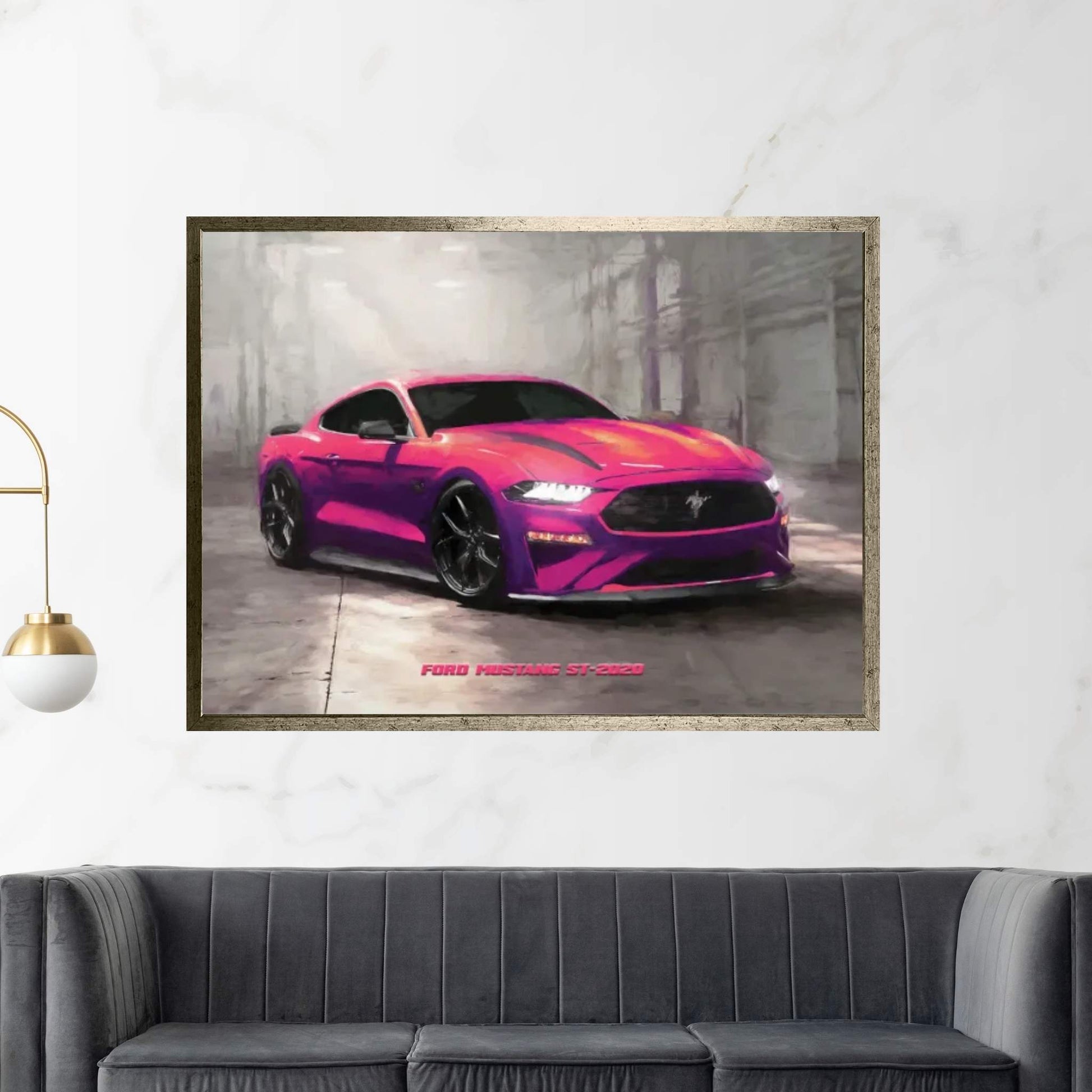 Ford Mustang St In Watercolor Canvas Wall Art - Y Canvas