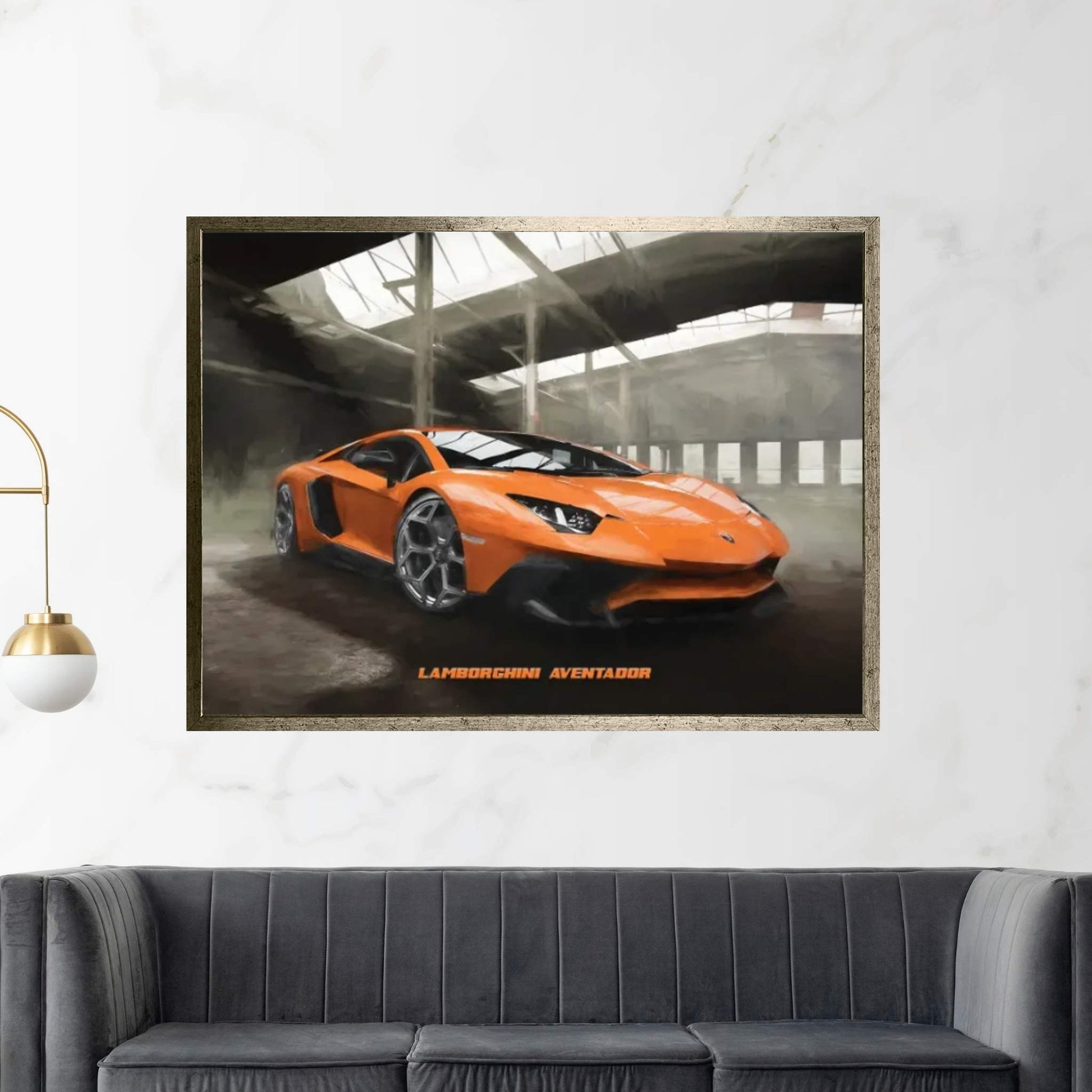 Lamborghini Aventador In Watercolor Canvas Wall Art - Y Canvas