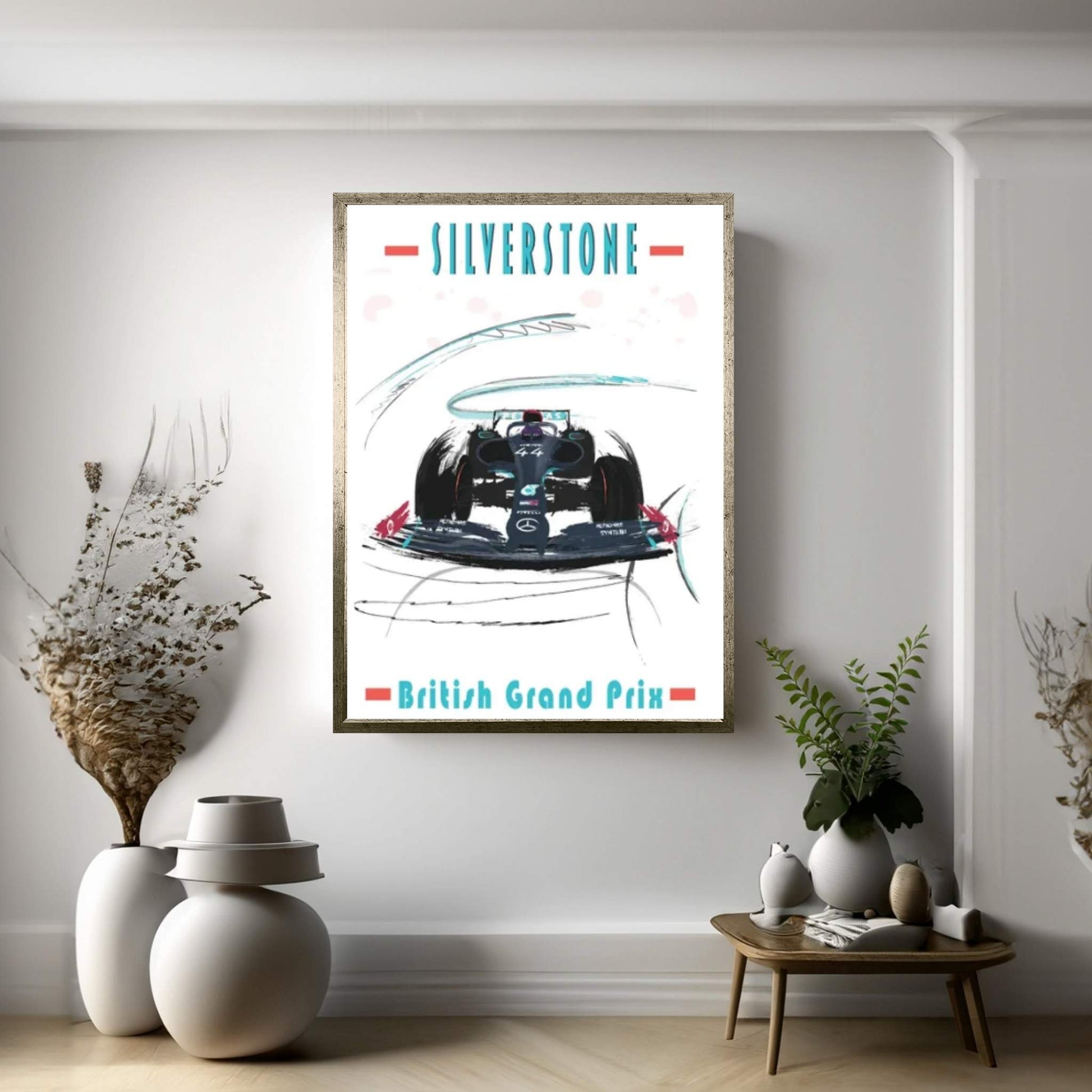 Lewis Hamilton, Silverton, F1 Poster Canvas Wall Art - Y Canvas