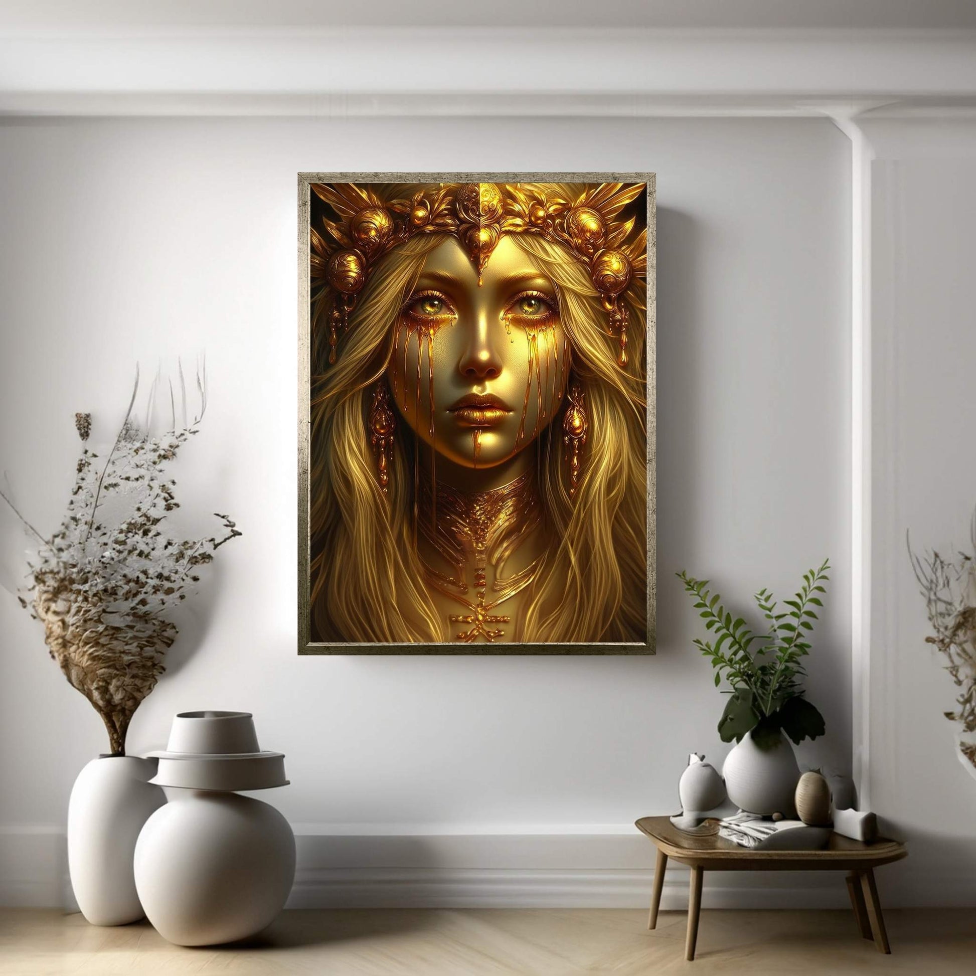 The Golden Tears Gustav Klimt Modern Abstract Reproduction Canvas Wall Art - Y Canvas