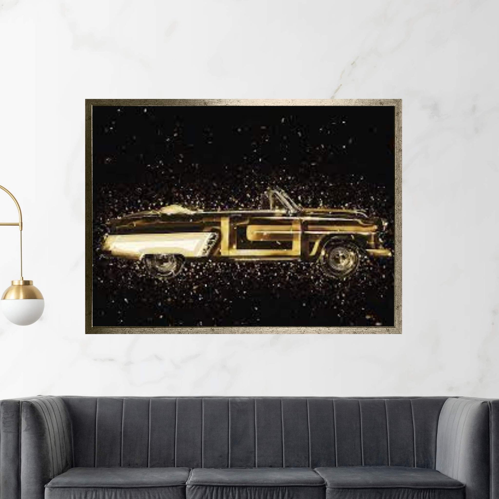 Golden - Vintage Car Canvas Wall Art - Y Canvas