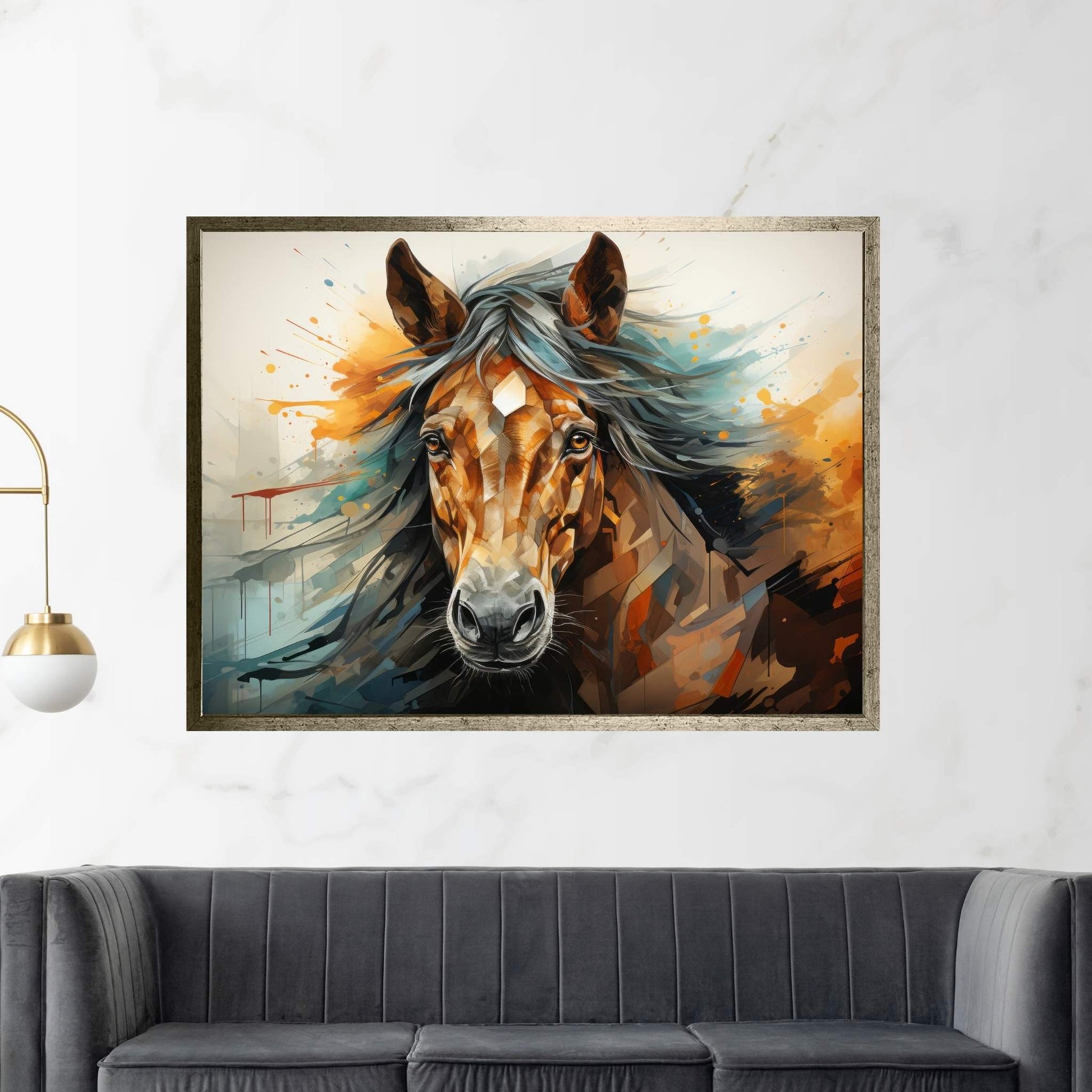 Beautiful Brown Horse Canvas Wall Art , Animal Wall Art - Y Canvas