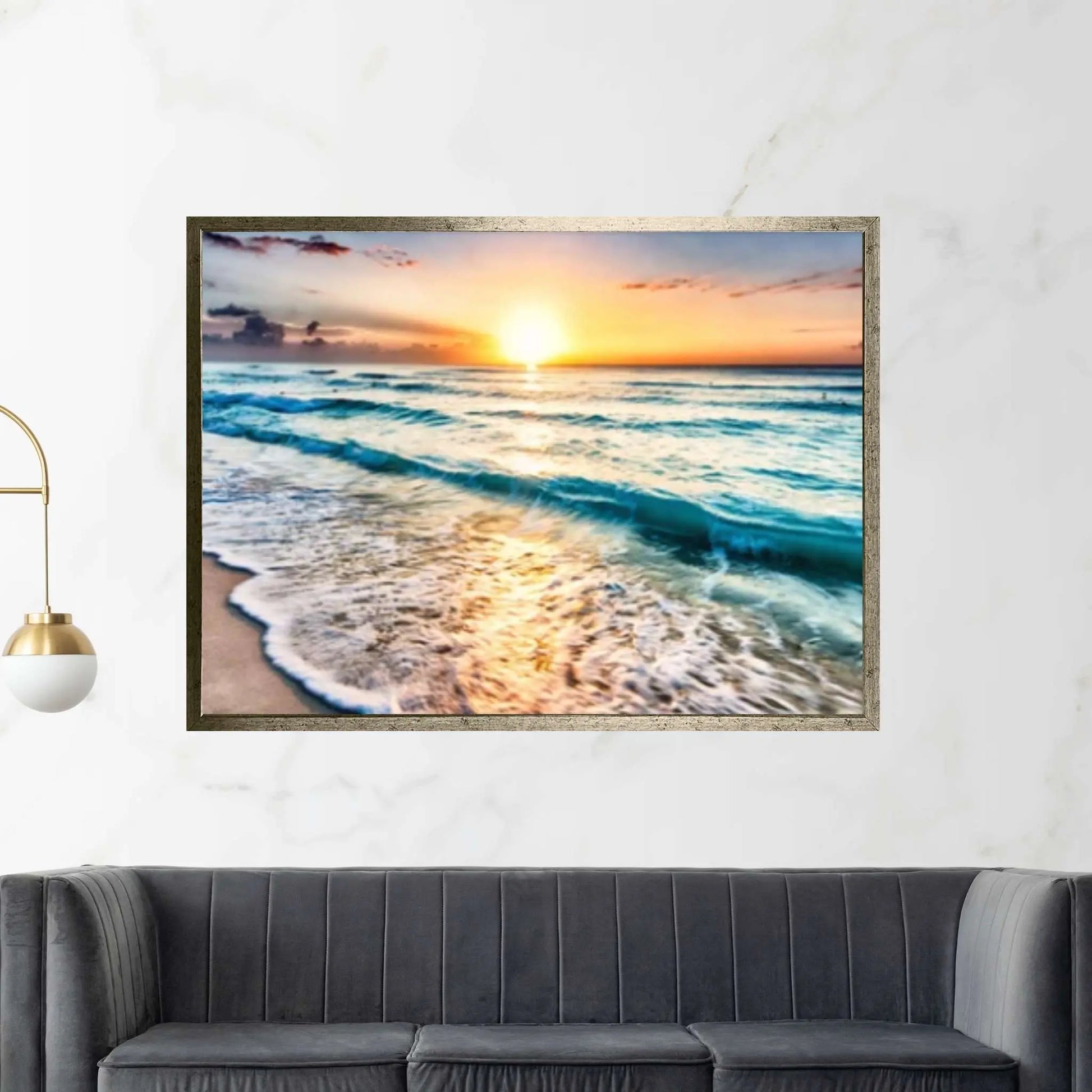 Sea beach ocean white sand Canvas Wall Art Design - Y Canvas