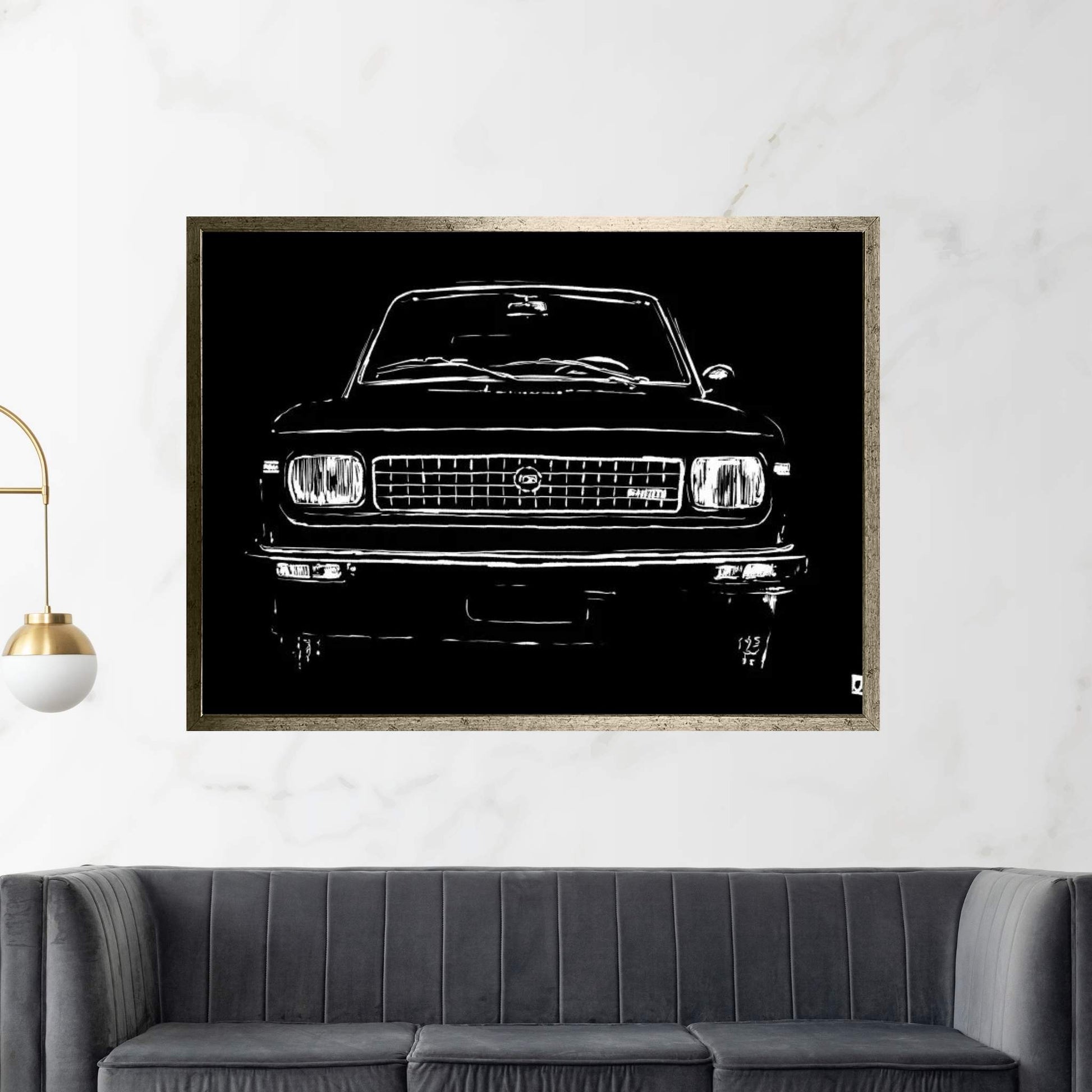 Black Car Canvas Wall Art - Y Canvas