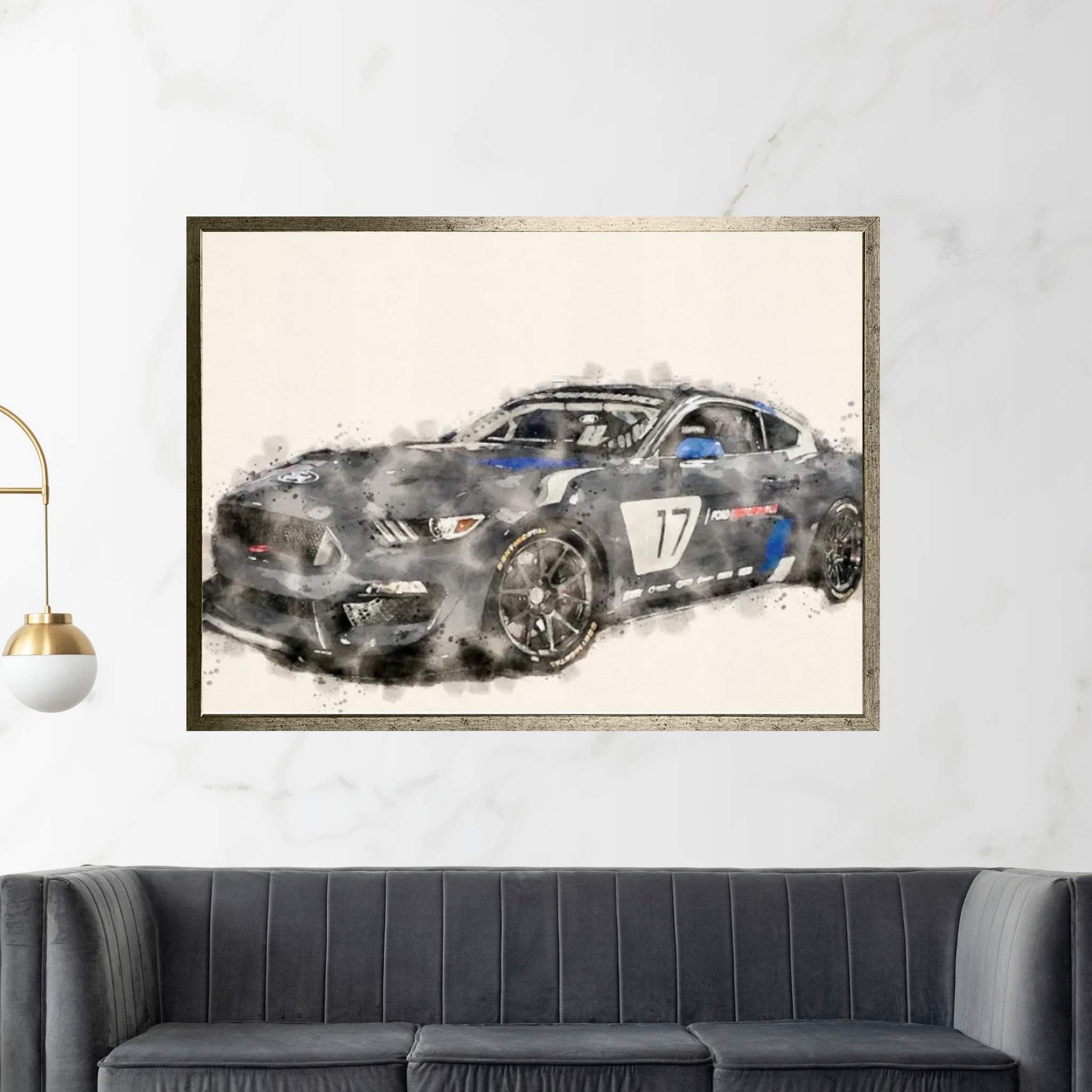 Ford Tuning In Watercolor Canvas Wall Art - Y Canvas