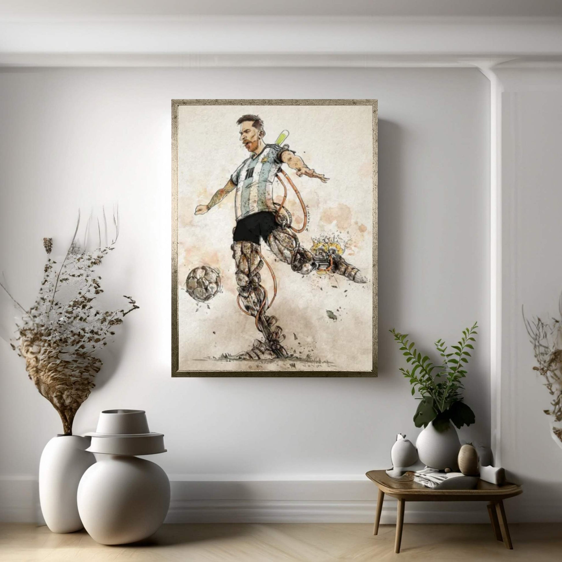 Rusty Messi Canvas Wall Art - Y Canvas