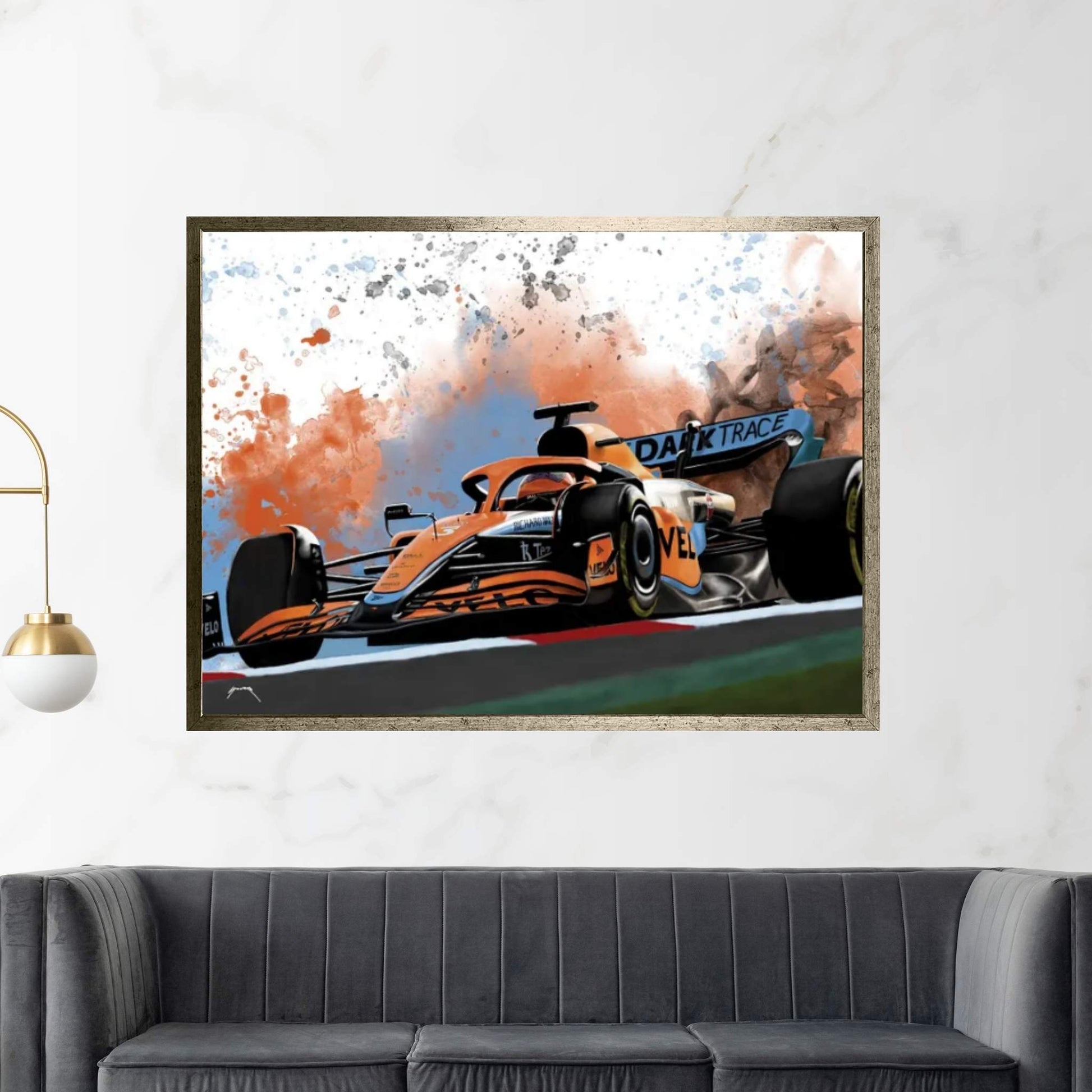 Ricciardo's Racecar Canvas Wall Art - Y Canvas