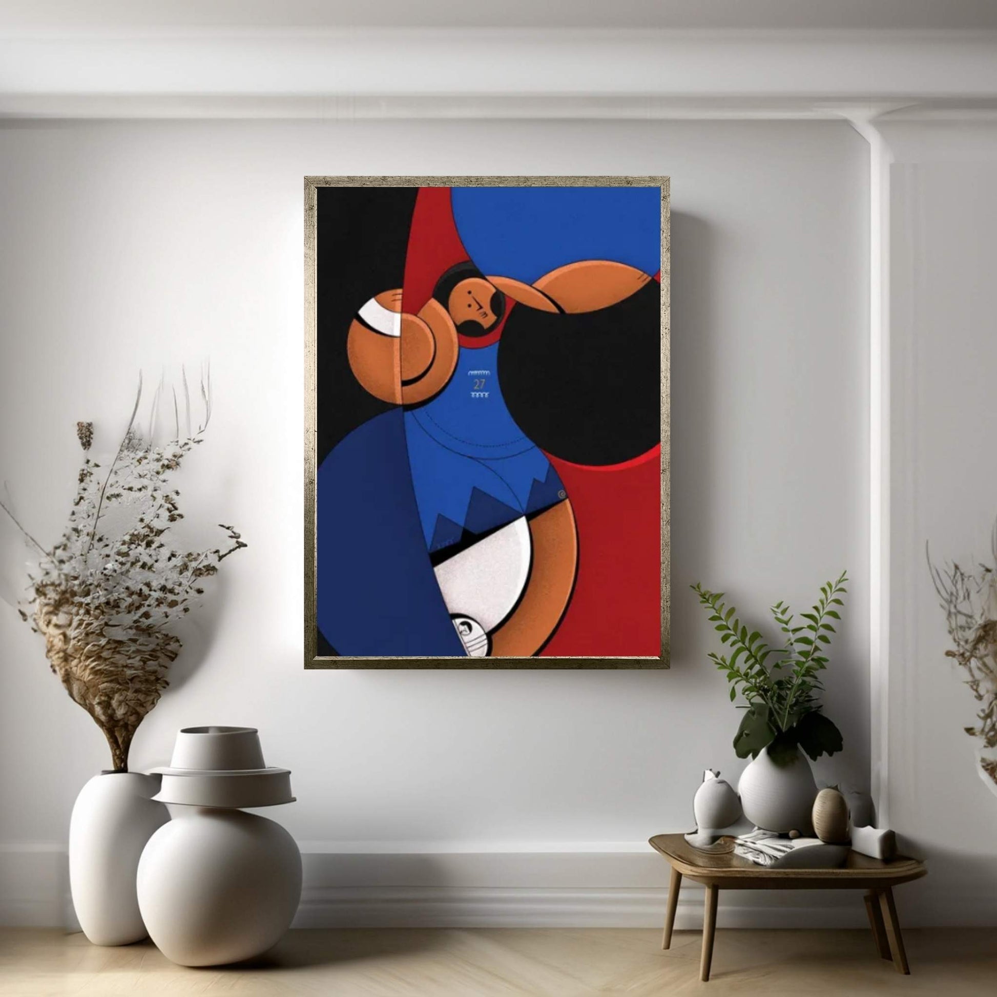 Blue Arrow Canvas Wall Art - Y Canvas