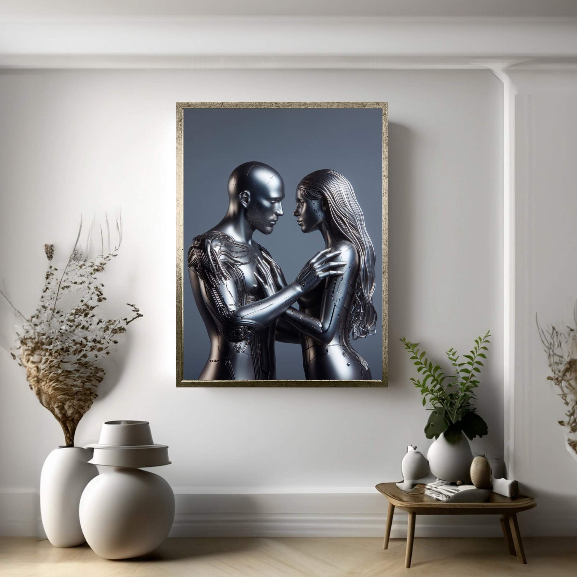 Metalic Love Couple Canvas Wall Art - Y Canvas