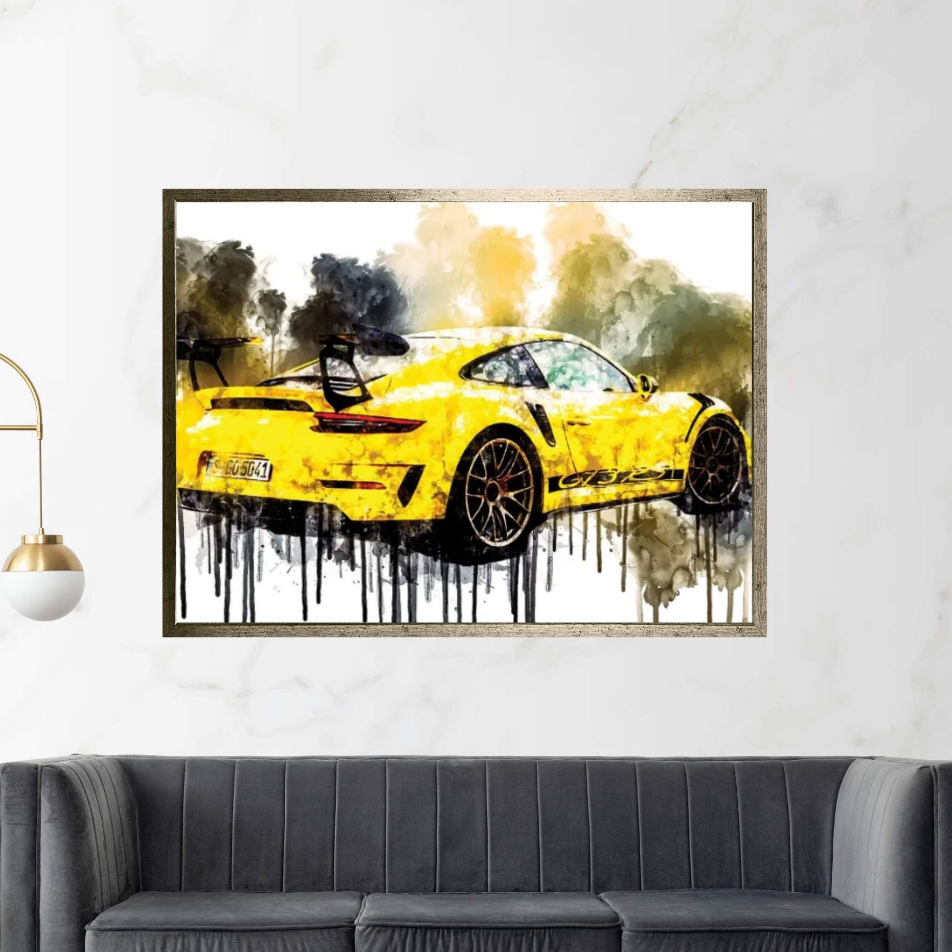 Car 2018 Porsche 911 GT3 RS Weissach Package Canvas Wall Art - Y Canvas