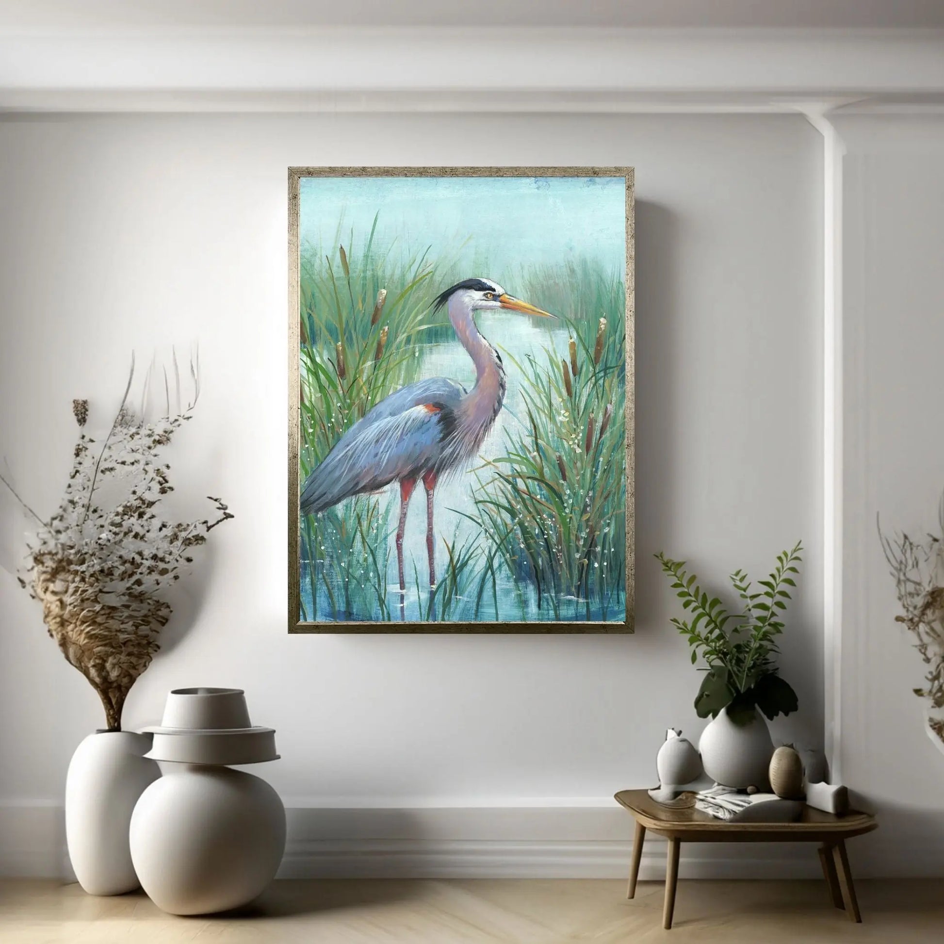 Marsh Heron I Canvas Wall Art - Y Canvas