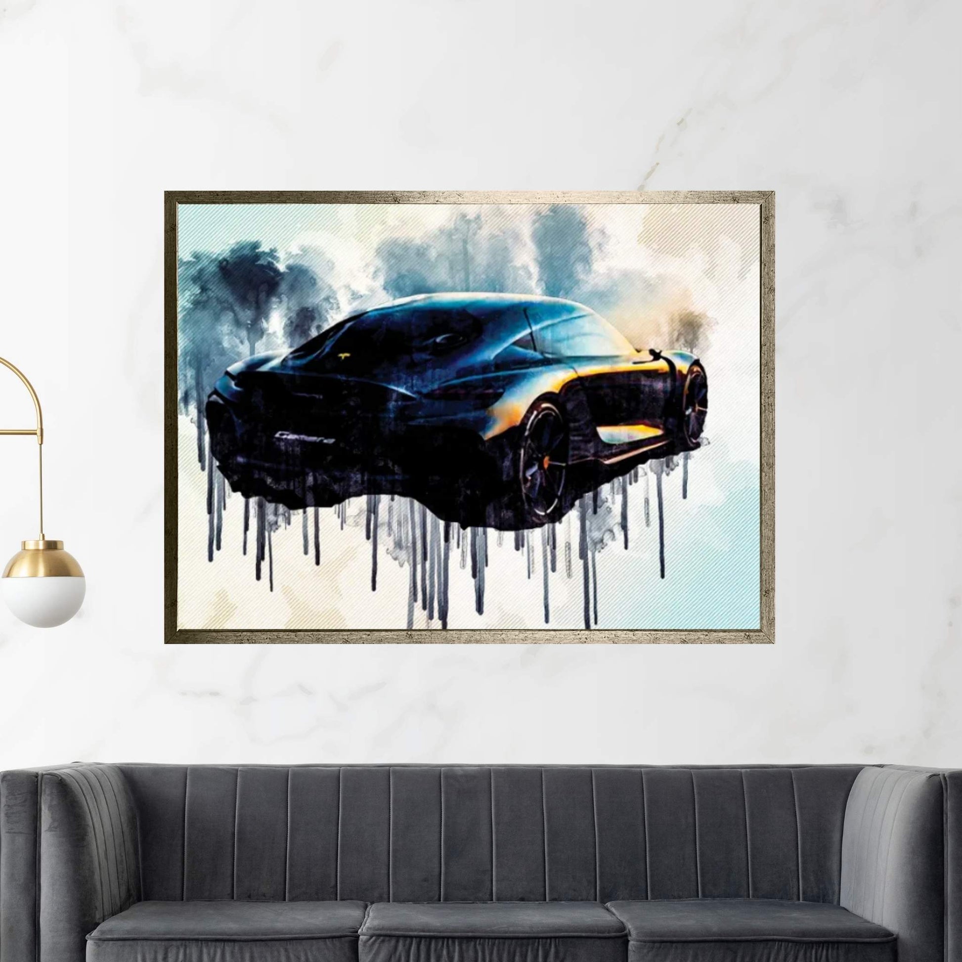 Koenigsegg Gemera 2020 Rear View Exterior Hypercar New Gray Gemera Evening Sunset Supercars Canvas Wall Art - Y Canvas