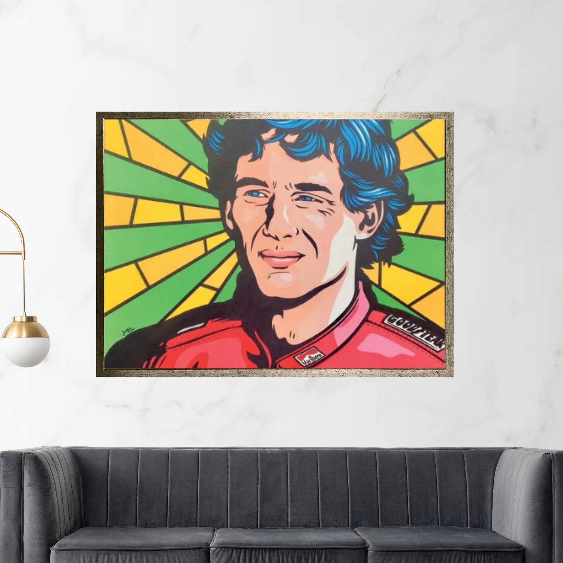Ayrton Senna Pop Art Canvas Wall Art - Y Canvas