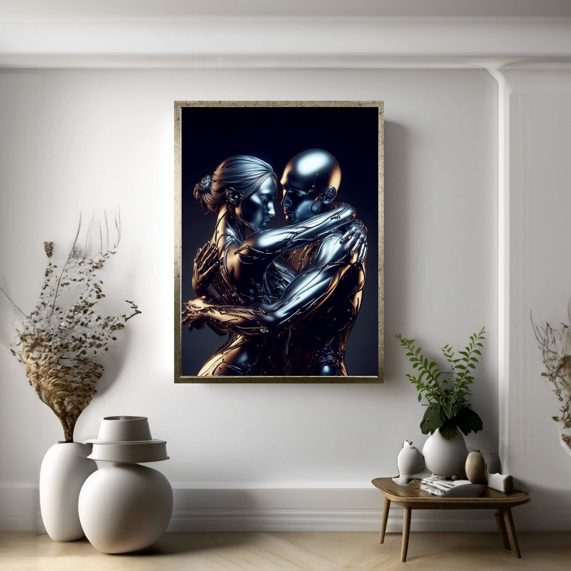 Metalic Love Couple Canvas Wall Art - Y Canvas