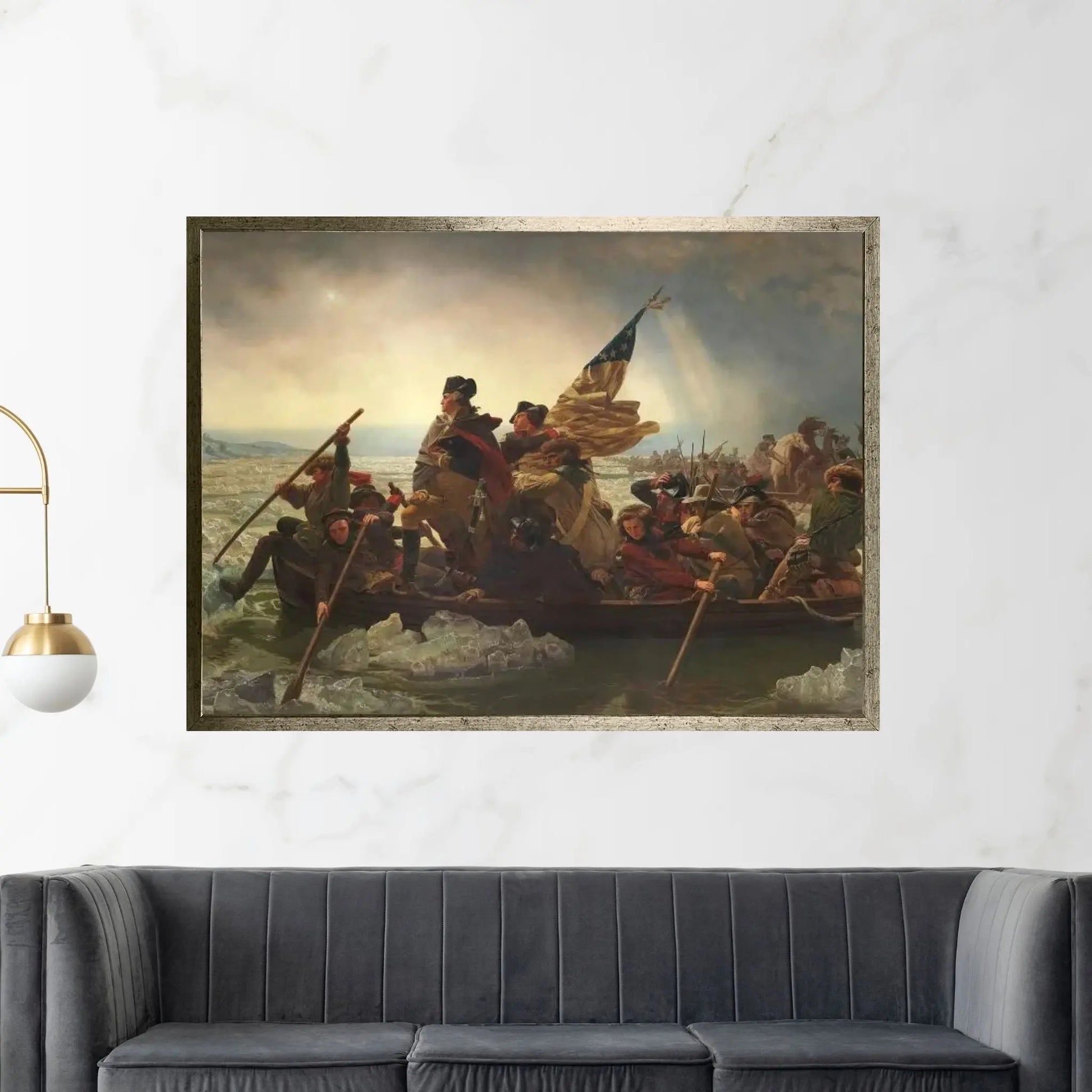 Painting Of George Washington Crossing The Delaware Canvas Wall Art - Y Canvas