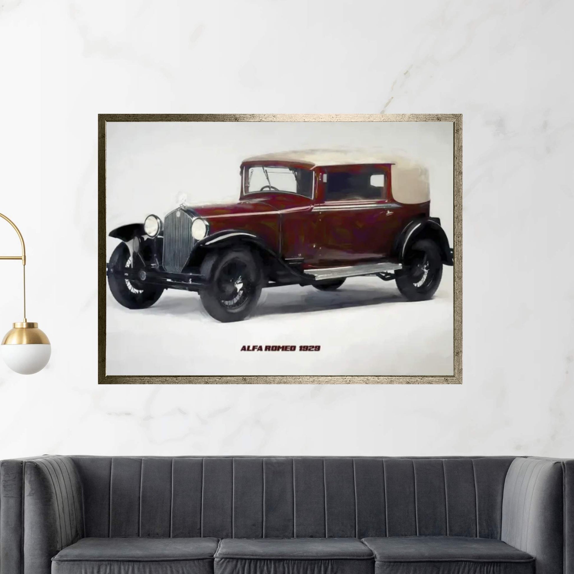 Alfa Romeo Retro 1929 Canvas Wall Art - Y Canvas