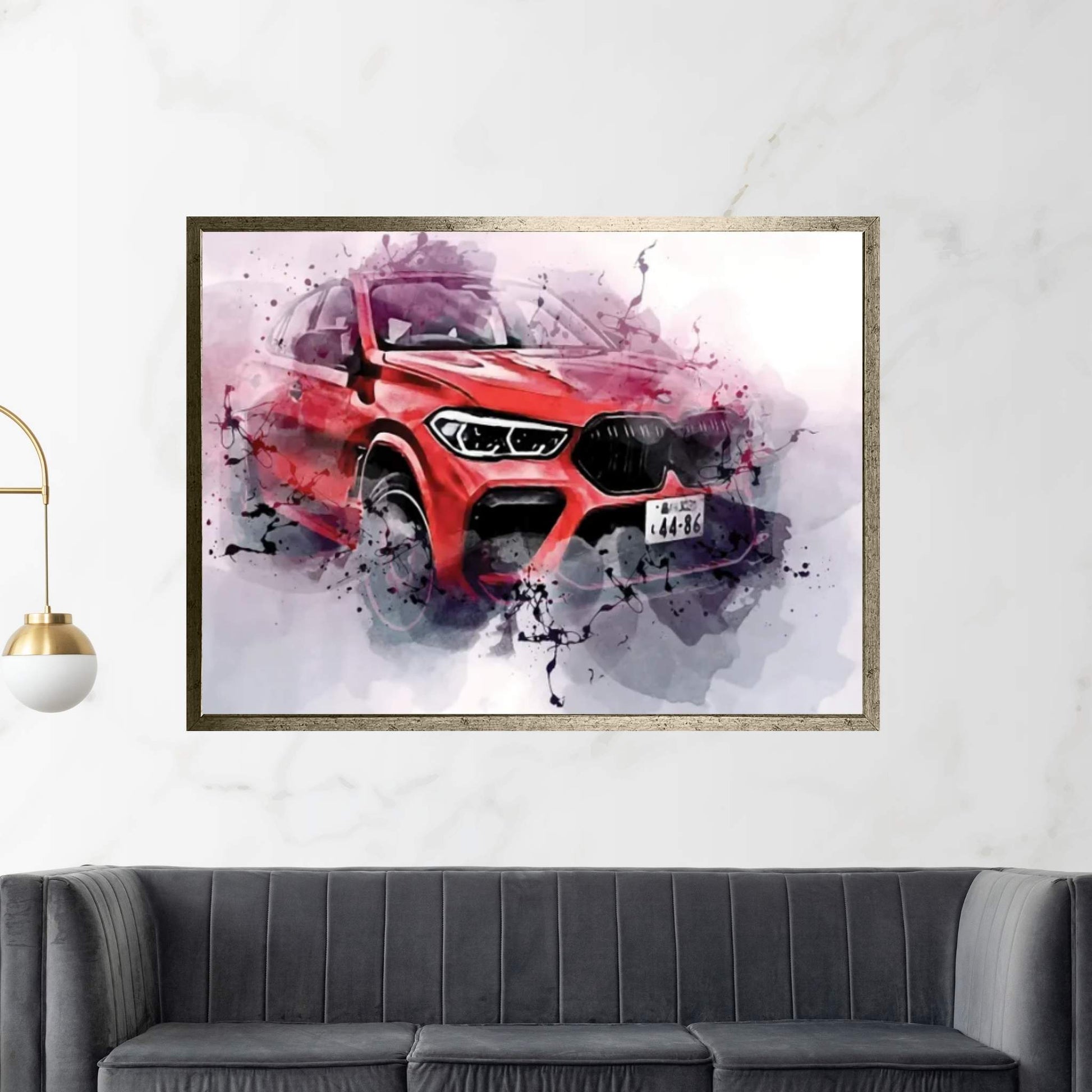 BMW X6M Competition Motion Blur 2022 Cars F96 Canvas Wall Art - Y Canvas