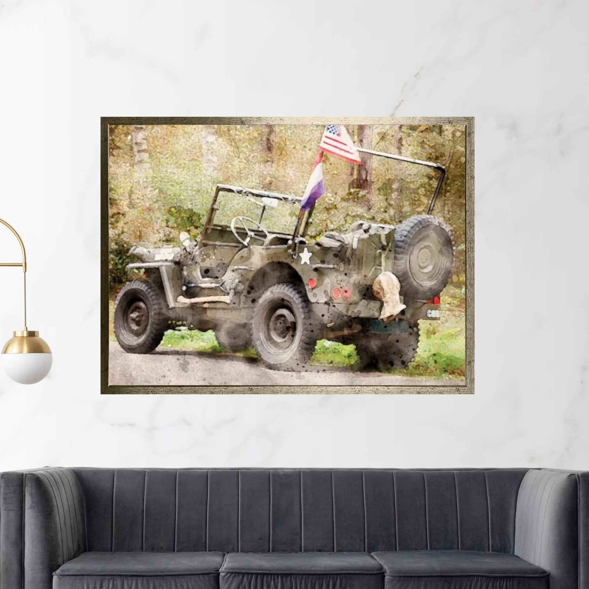 Jeep Willys II Canvas Wall Art - Y Canvas